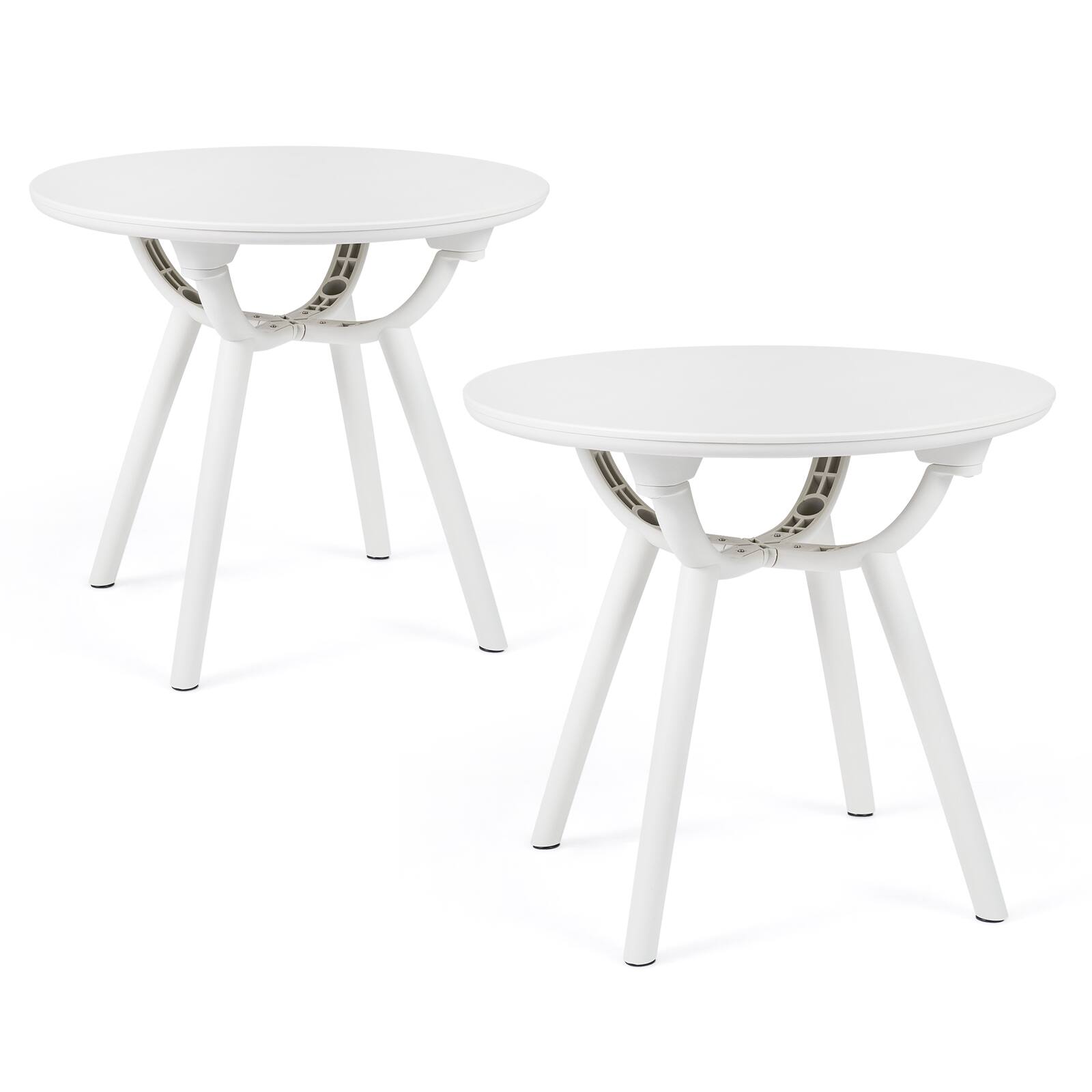 Gymax - 2PCS Outdoor Side Table 20'' Round Storage Side Table Weather-Resistant End Table - White price history on PriceWatchPro