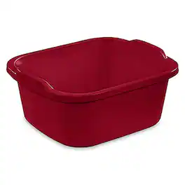 Sterilite - Large Multi Function Home 12 Qt Sink Dish Washing Pan, (24 Pack) - Red