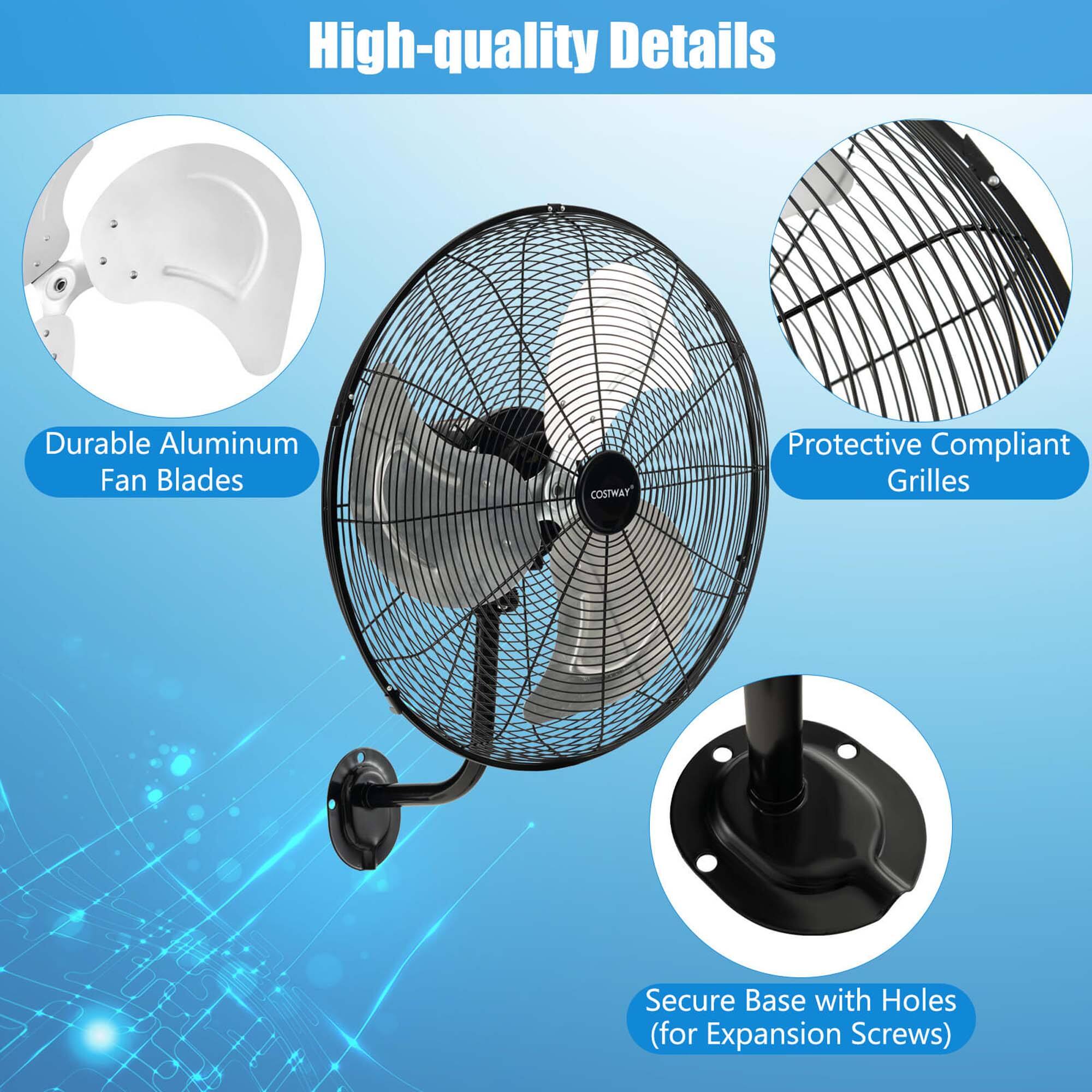 High-quality Details

- Durable Aluminum Fan Blades
- Protective Compliant Grilles
- Secure Base with Holes (for Expansion Screws)