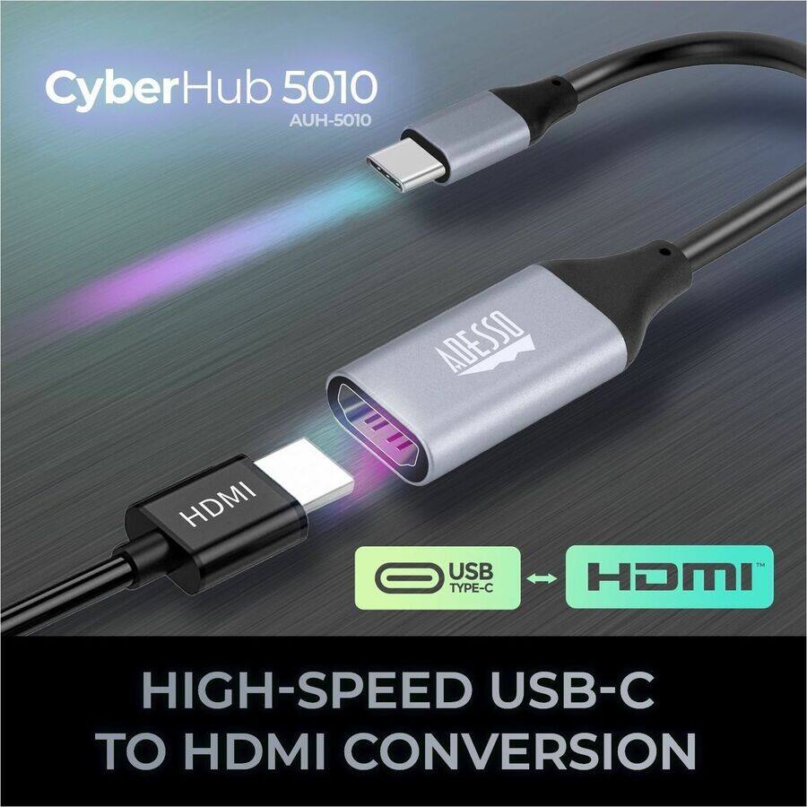 CyberHub 5010  
AUH-5010  

ADESSO  
HIGH-SPEED USB-C TO HDMI CONVERSION