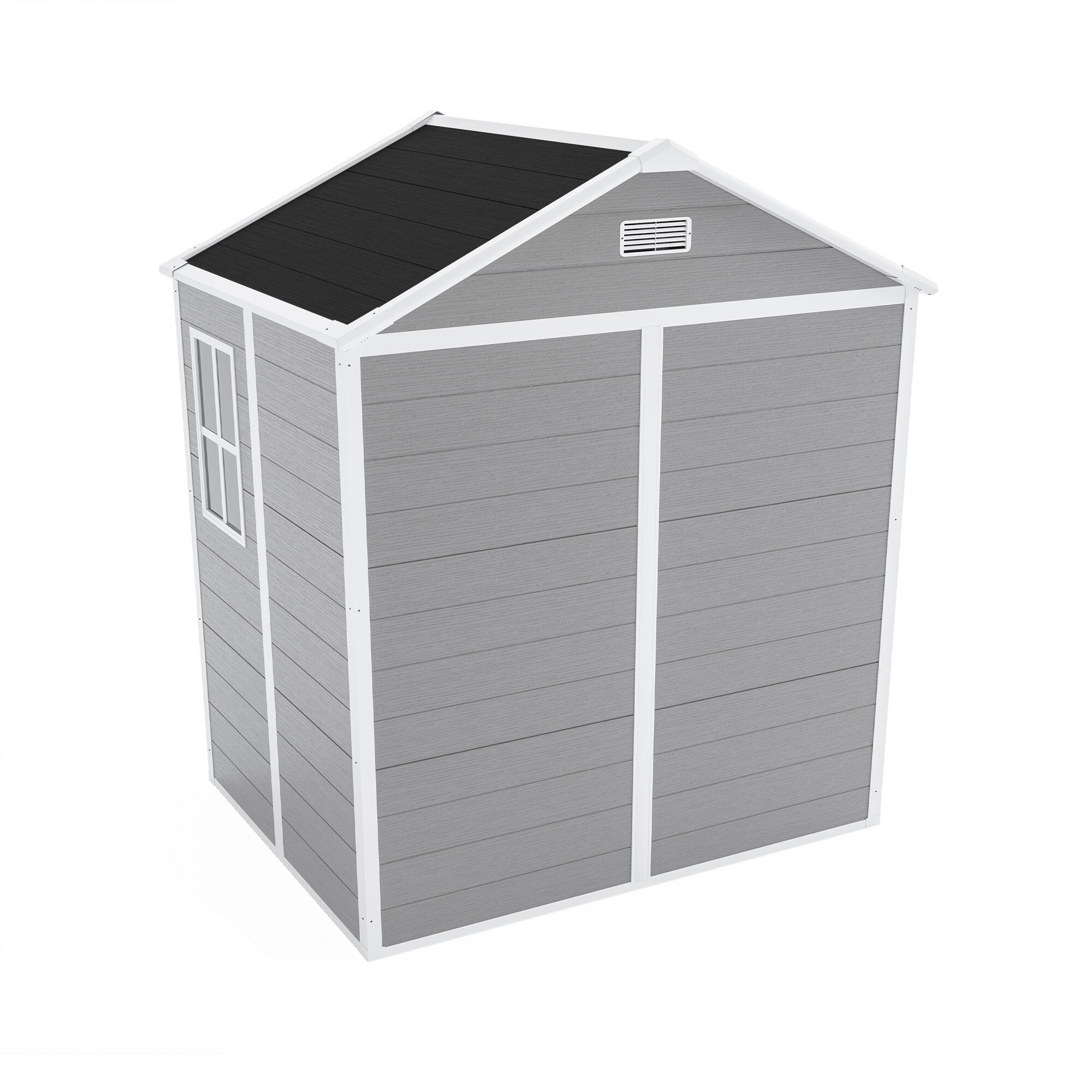 Alt View 8. Mondawe - 6X5 FT Resin Storage Shed with Lighting Window - Grey.
