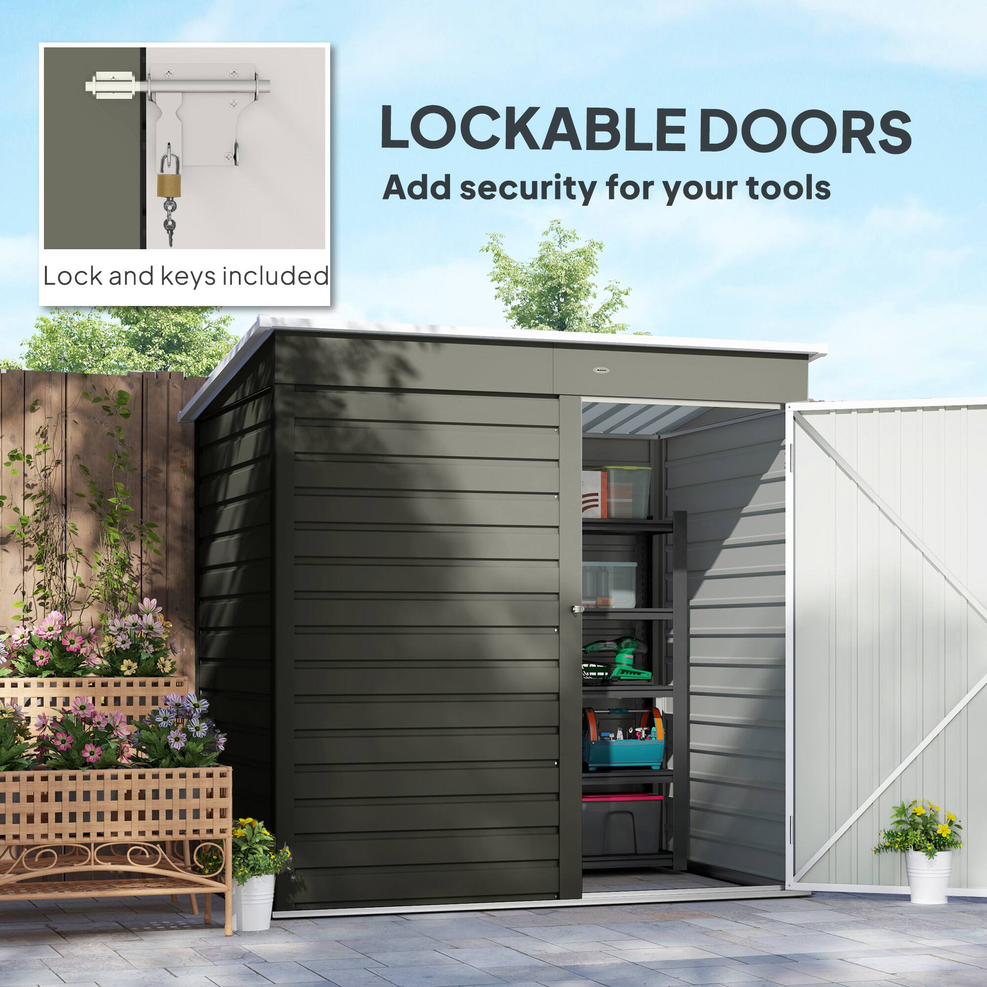 LOCKABLE DOORS
Add security for your tools
Lock and keys included