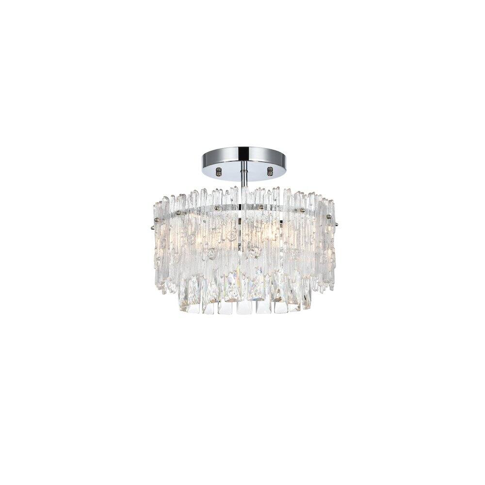 Alt View 6. Elegant Lighting - Emilia 12 inch Flush Mount in Chrome - Chrome And Clear.