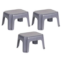 RubberMaid - Durable Plastic Step Stool w/ 250-LB Weight Capacity, (3 Pack) - Gray