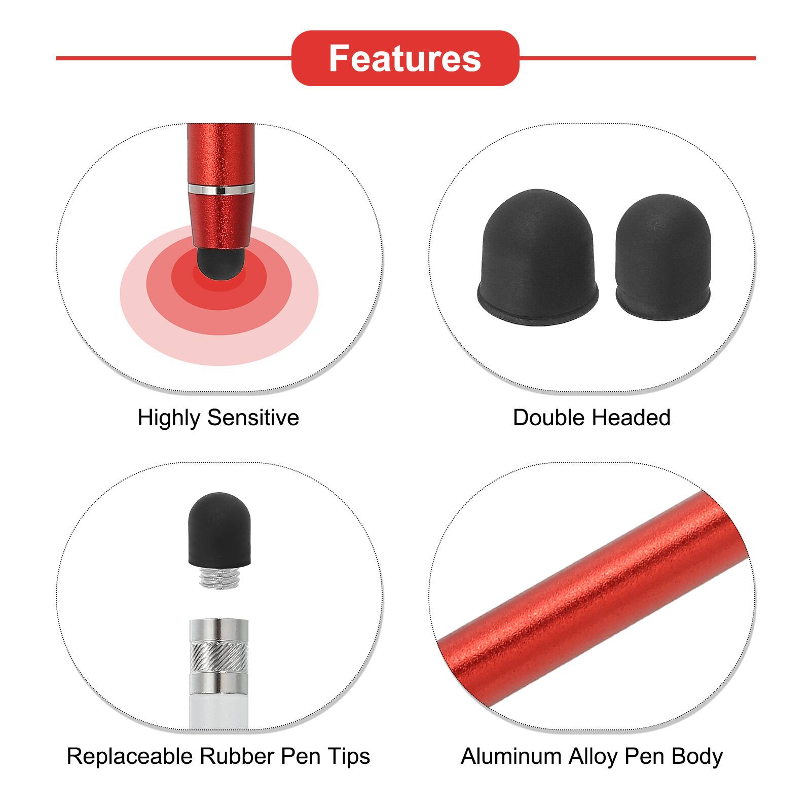 Features

- Highly Sensitive
- Double Headed
- Replaceable Rubber Pen Tips
- Aluminum Alloy Pen Body
