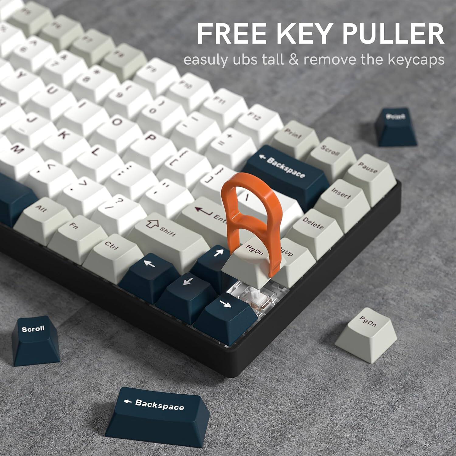 FREE KEY PULLER  
easily uns tall & remove the keycaps