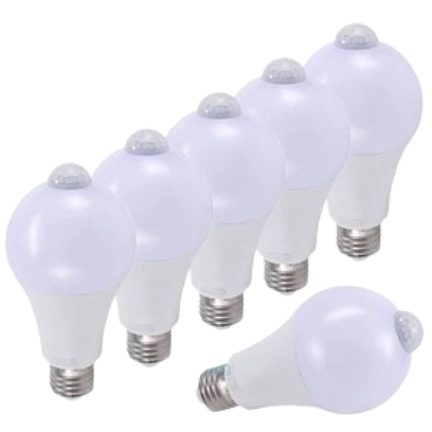 Front. Stock Preferred - 6PCS Dusk to Dawn Light Bulbs E27 LED Sensor Bulbs Automatic On/Off Daylight.