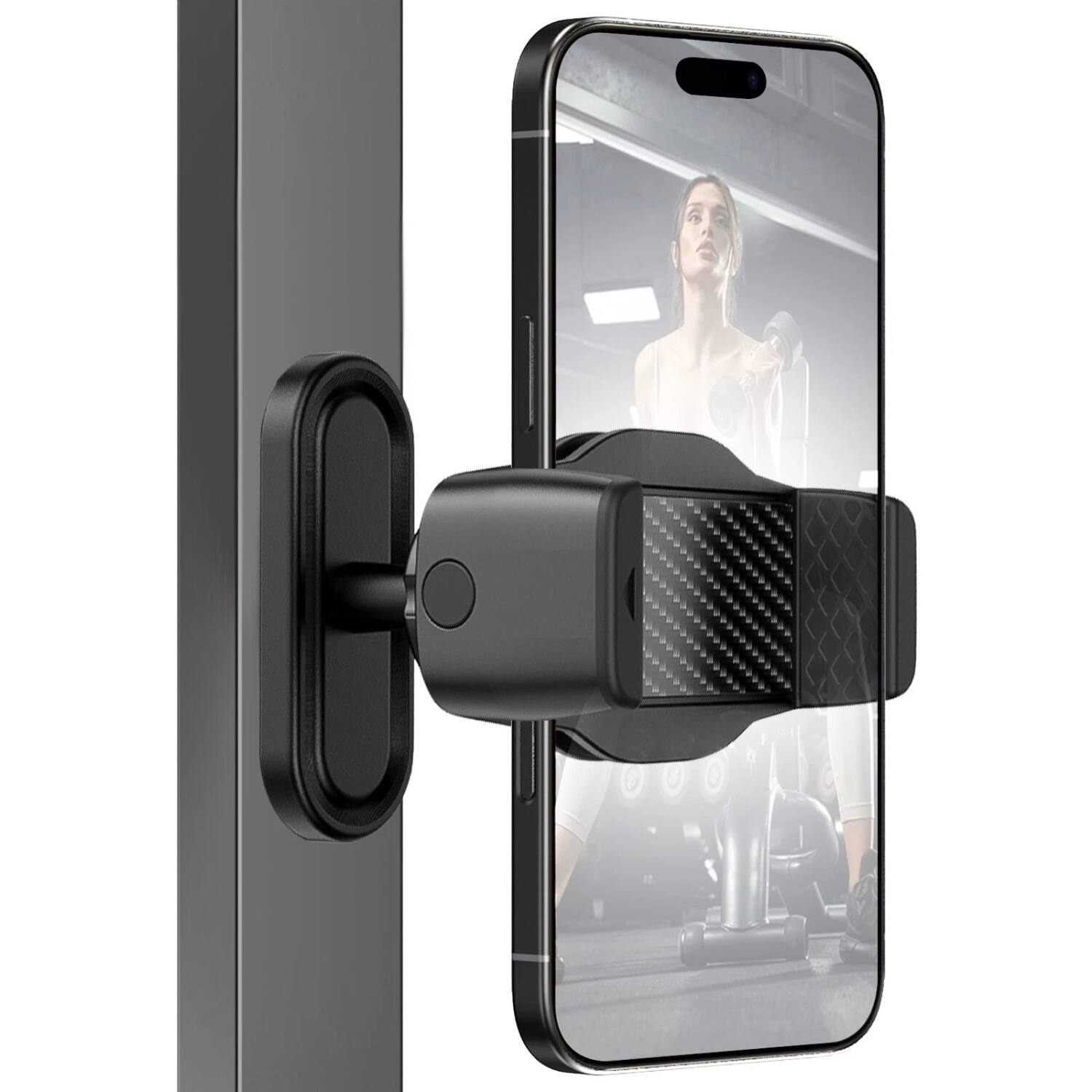 Stock Preferred - Gym Golf Cart Magnetic Phone Holder 360° Adjustable for 4.7-6.5" iPhone Samsung - Black