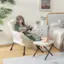 Alt View 11. Costway - Lazy Sofa Armchair with Folding Footrest and Storage Pocket - Beige.