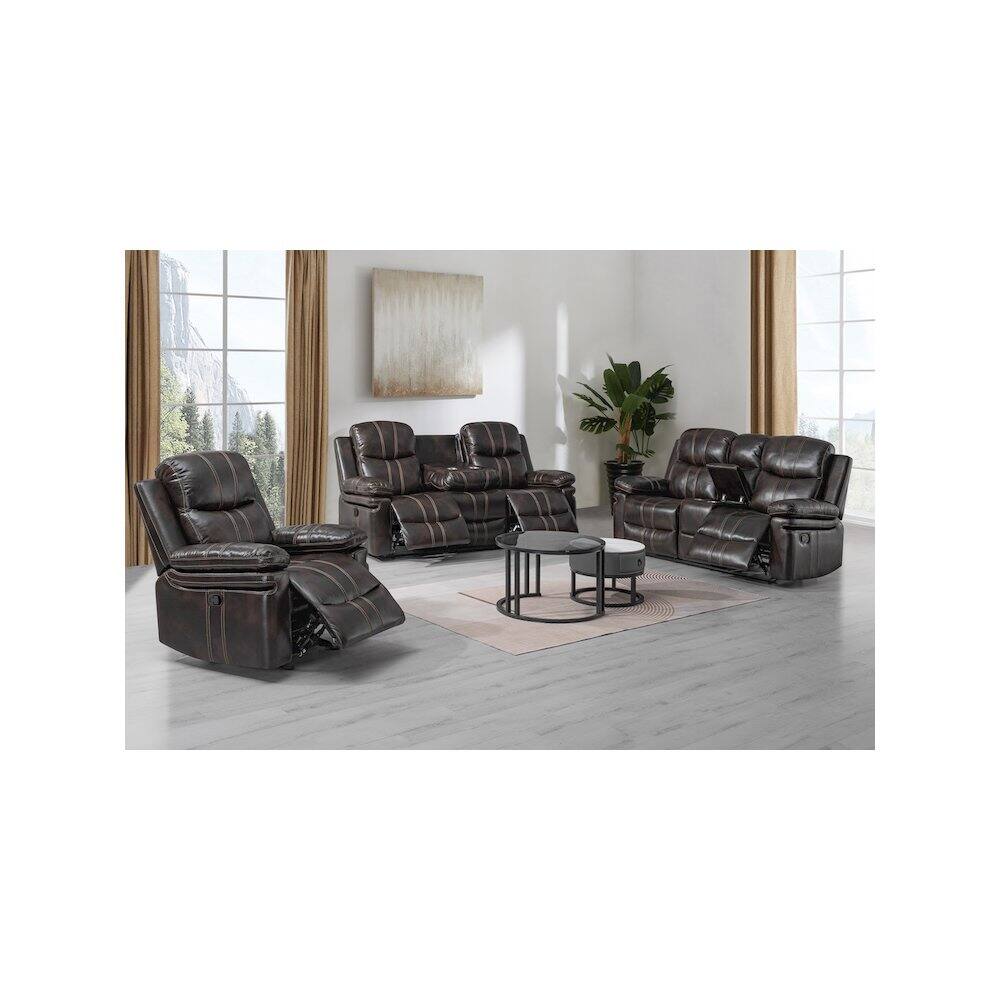 Alt View 3. New Classic Furniture - Kellen Glider Recliner-Brown - Brown.