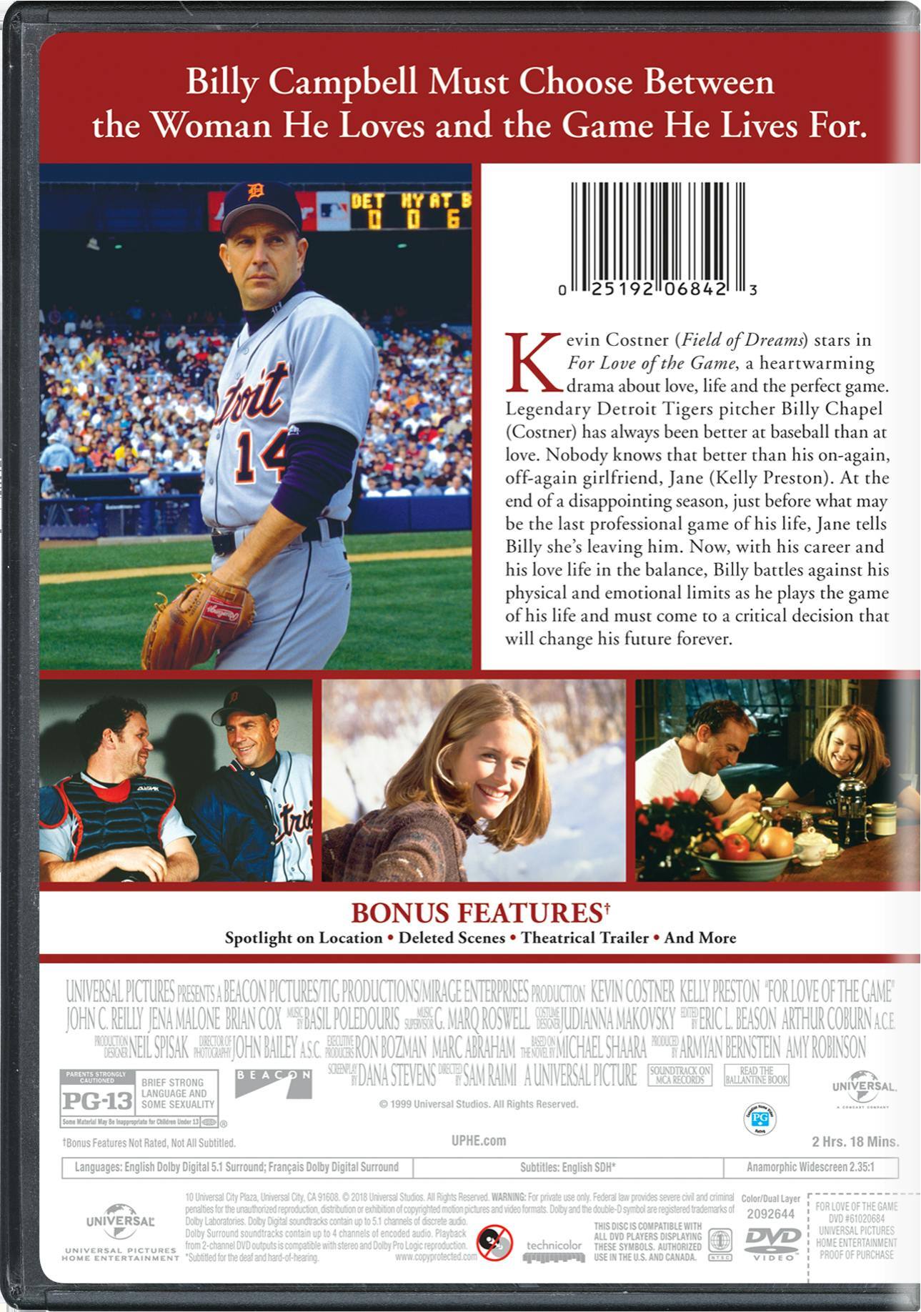 Angle. For Love of the Game (DVD Universal All-Stars) [DVD].