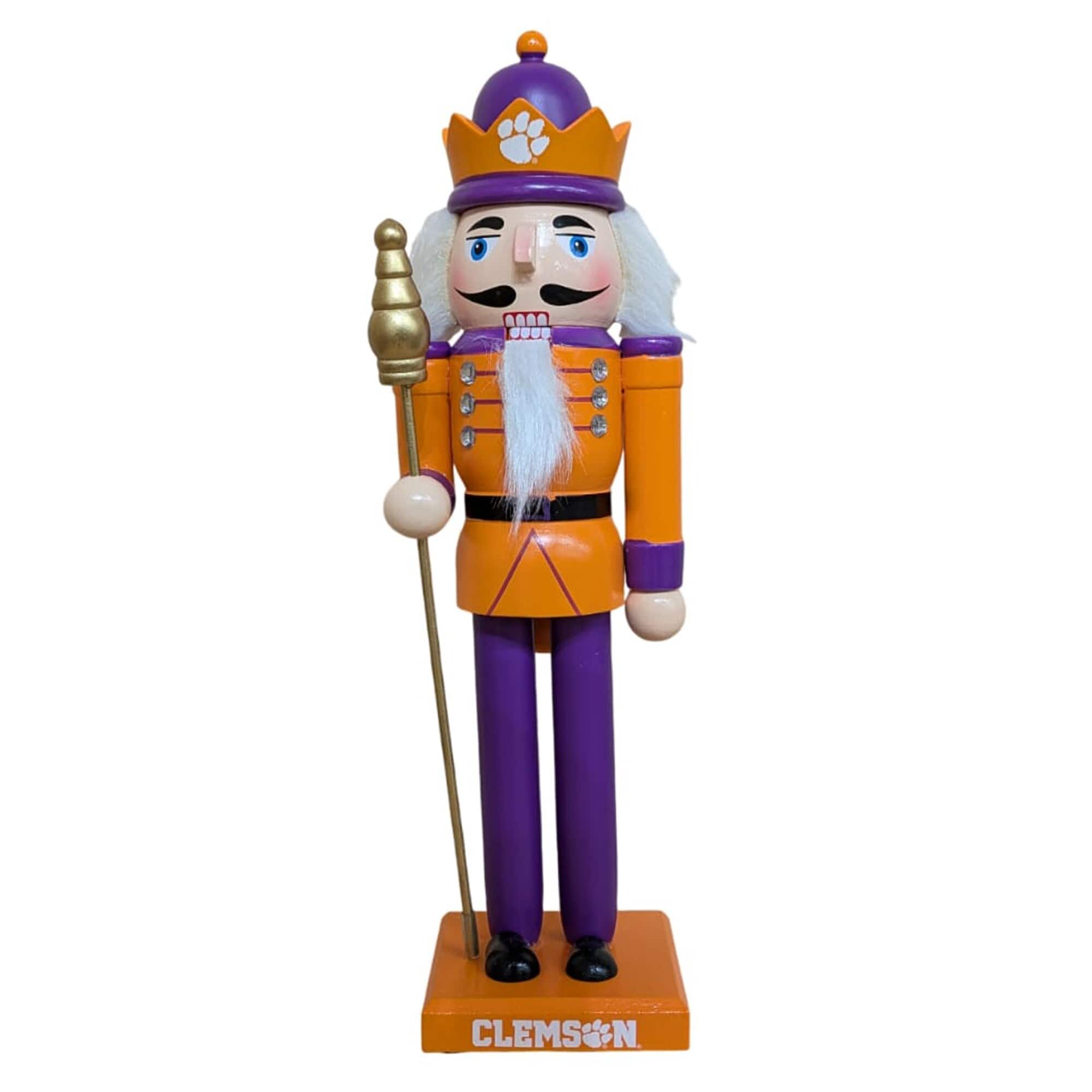 Evergreen Enterprises - Clemson Tigers 12" Wooden Nutcracker Statue - Multicolor