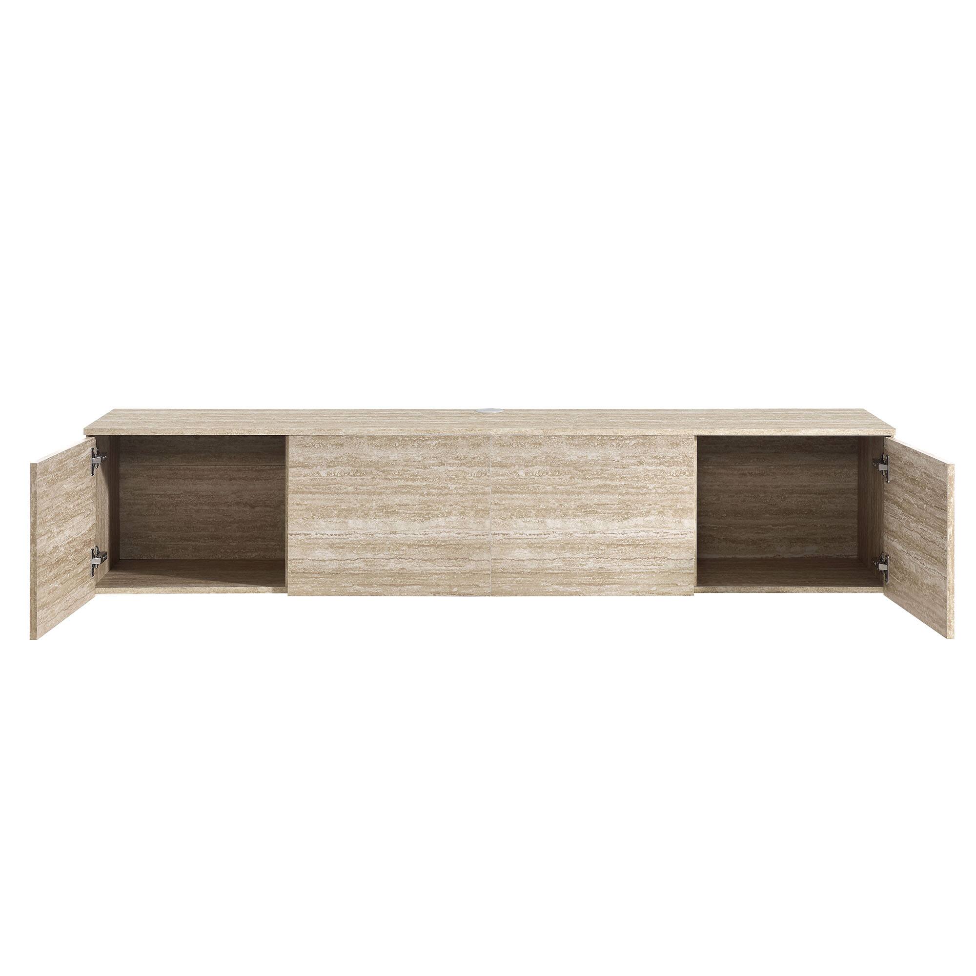 Alt View 5. Modway - Terra 71" Wall-Mounted TV Stand by Modway - Travertine.
