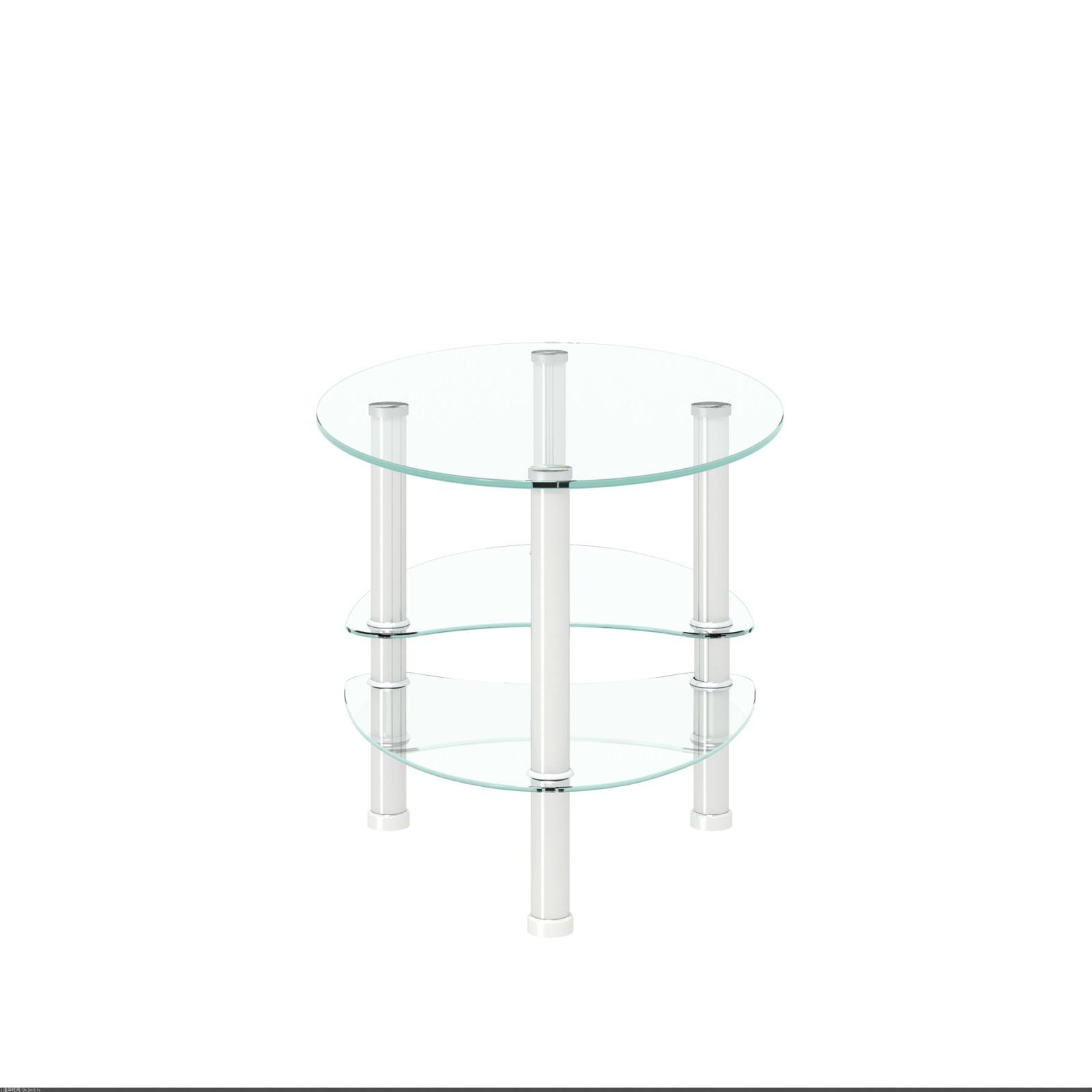 Alt View 10. Ecooso - Transparent Oval glass coffee table, modern table， stainless steel  leg, tea table 3-layer glass table for living room - Transparent.