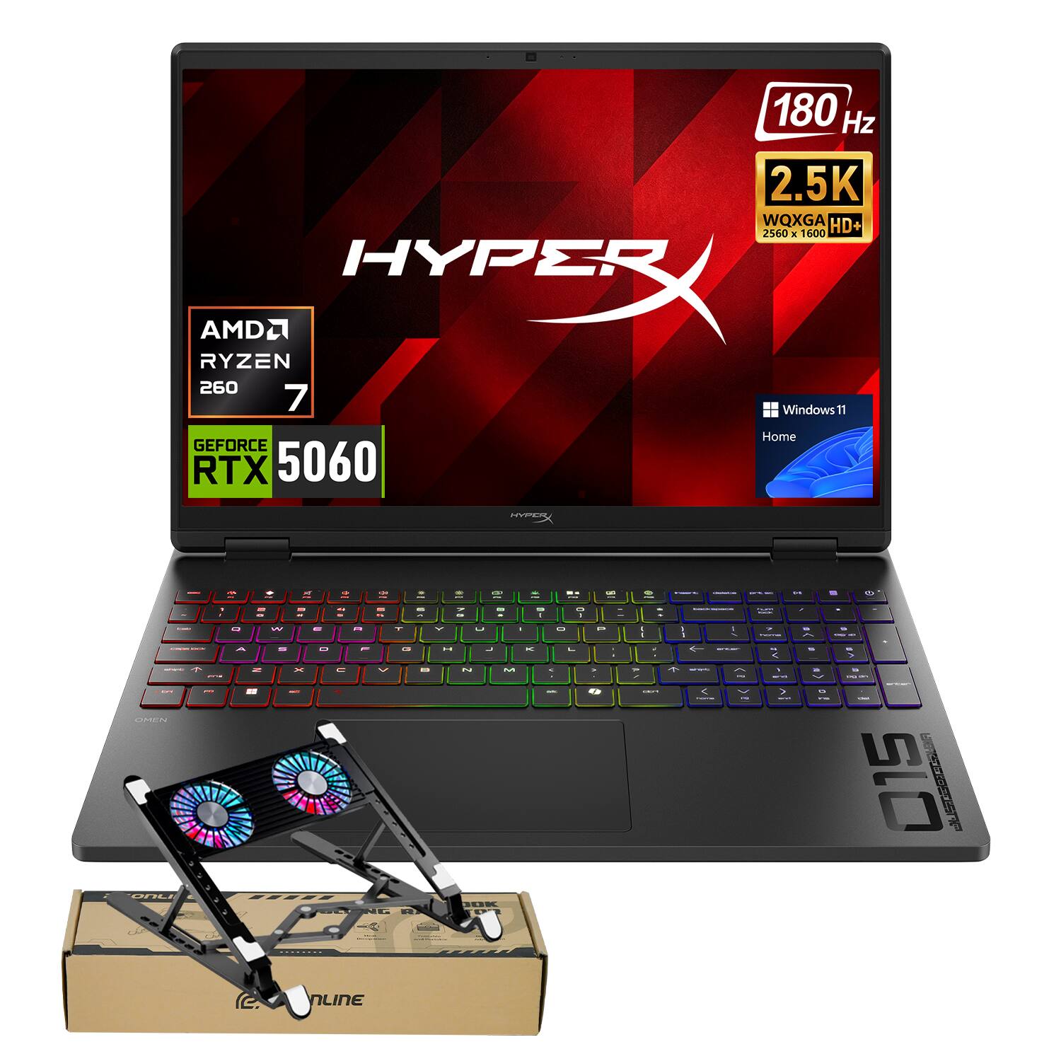 180 Hz  
2.5K WQXGA HD+ 2560 x 1600  
AMD RYZEN 7 2600  
Windows 11 Home  
GEFORCE RTX 5060