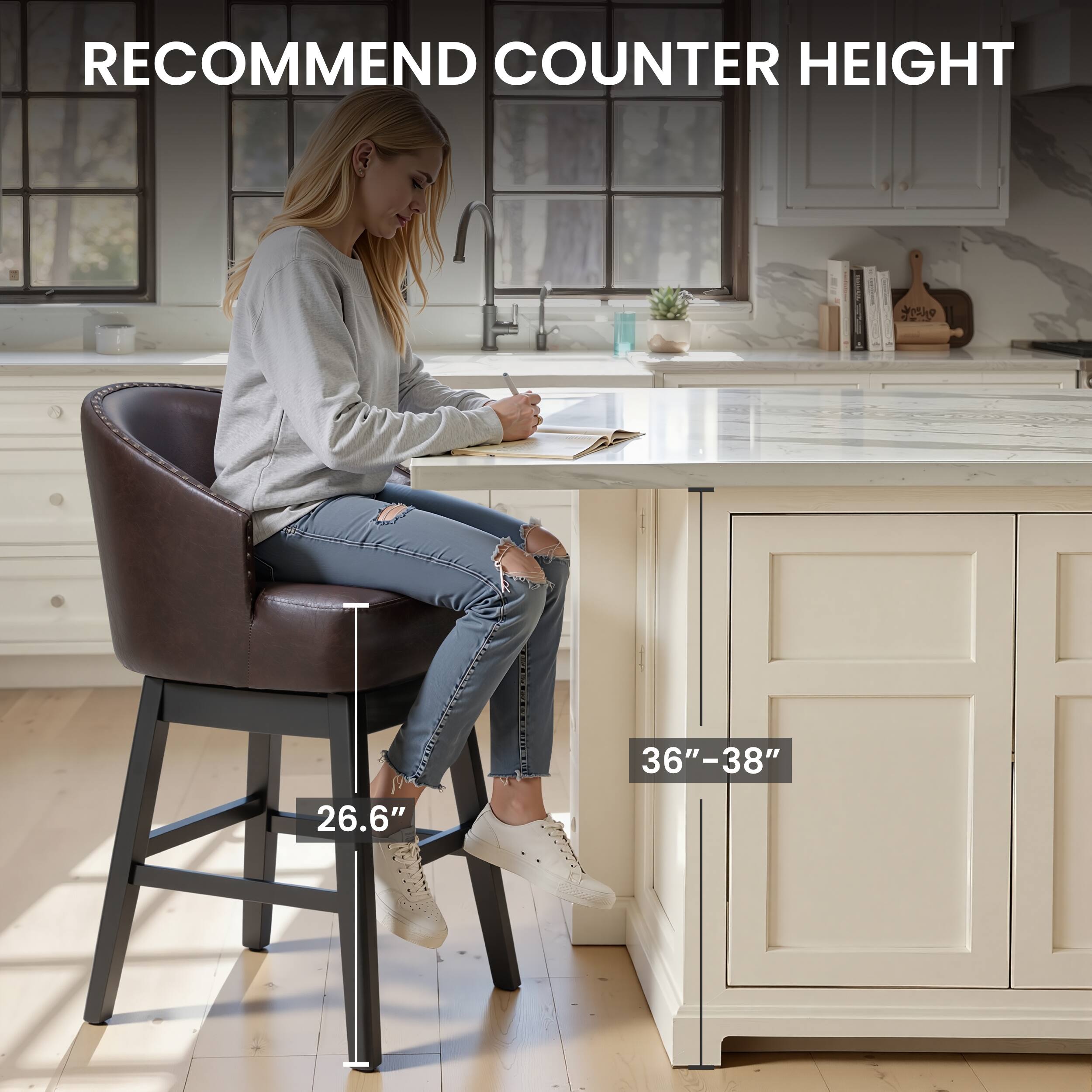 RECOMMEND COUNTER HEIGHT  
26.6"  
36"-38"