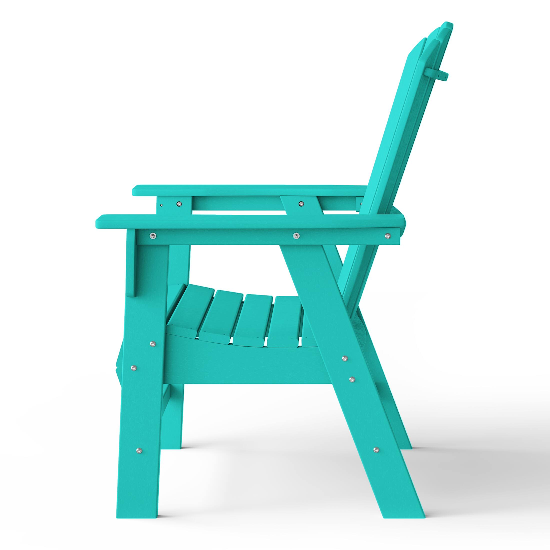 Alt View 3. WestinTrends - WestinTrends Dylan Outdoor Patio Shell-back Adirondack Dining Chair Weather Resistant - Turquoise.