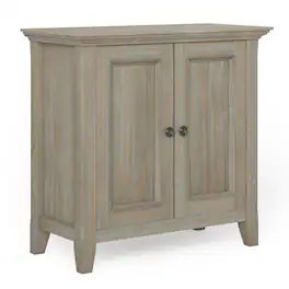 Simpli Home - Amherst Low Storage Cabinet - Distressed grey