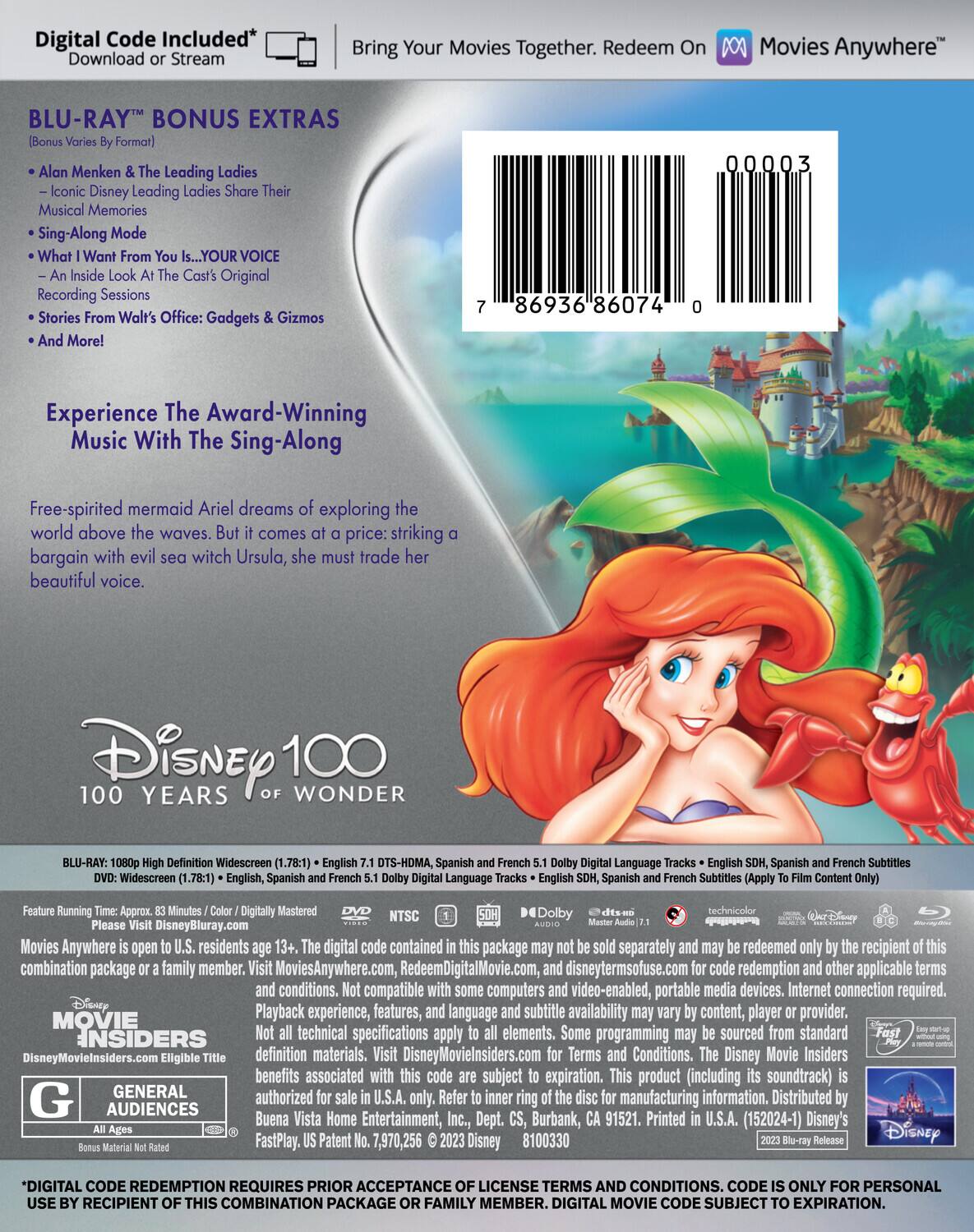 Alt View 1. The Little Mermaid (The Walt Disney Signature Collection) (Anniversary Edition)   - BLU-RAY.