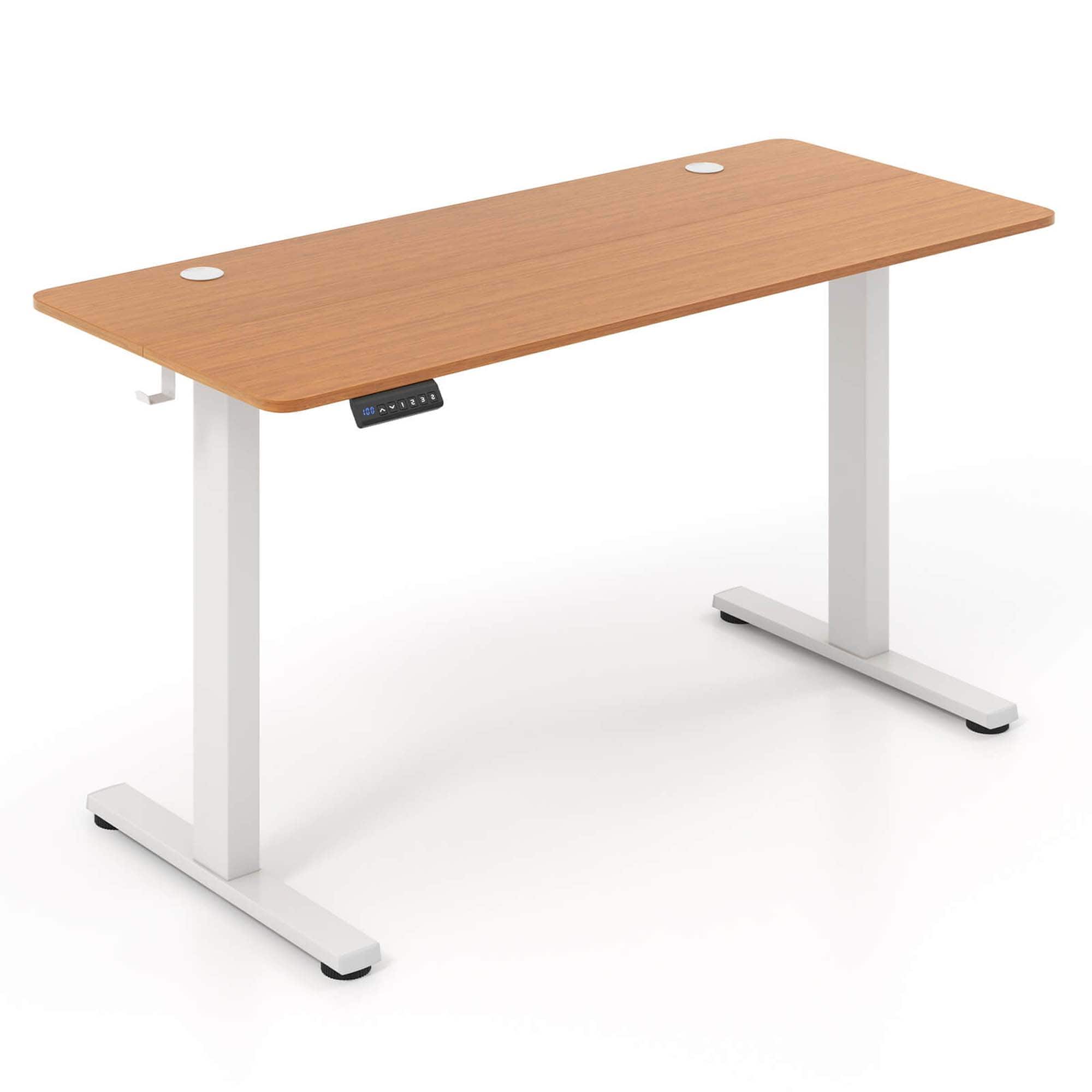 Alt View 19. Costway - Standing Desk with Hanging Hooks - 55" Wide - Natural and White.