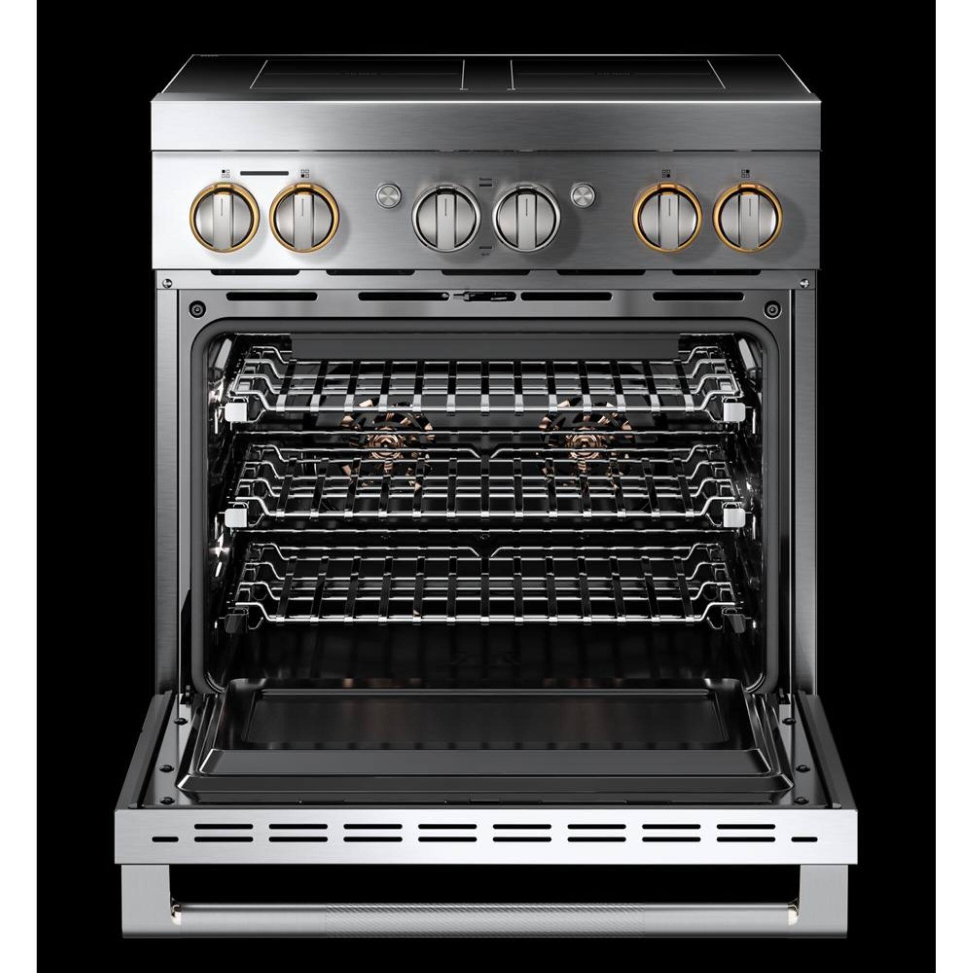 Alt View 1. JennAir - RISE 4.1 Cu. Ft. Freestanding Electric Induction Range - Stainless Steel.