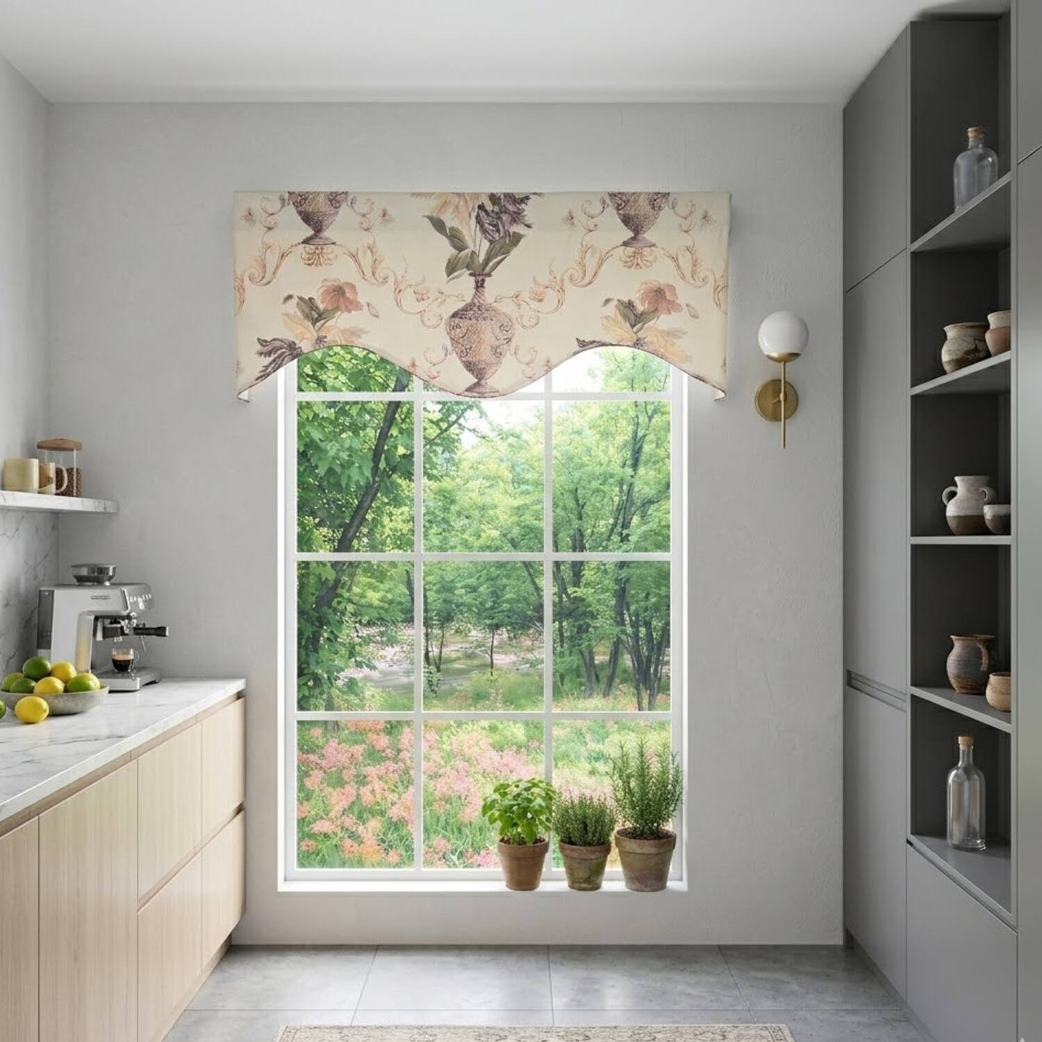 Angle. RLF Home - RLF Home Urn Corded Cornice Window Valance 100% Cotton Lined Rod Pocket 50" x 17" Purple - Purple.