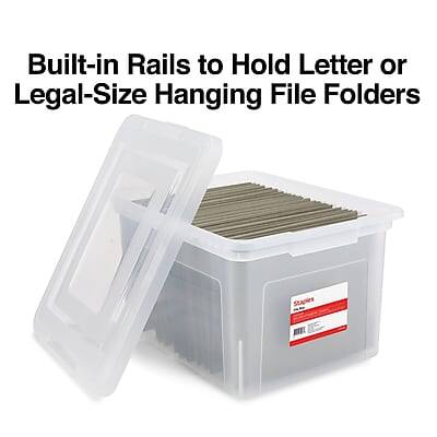 Built-in Rails to Hold Letter or Legal-Size Hanging File Folders