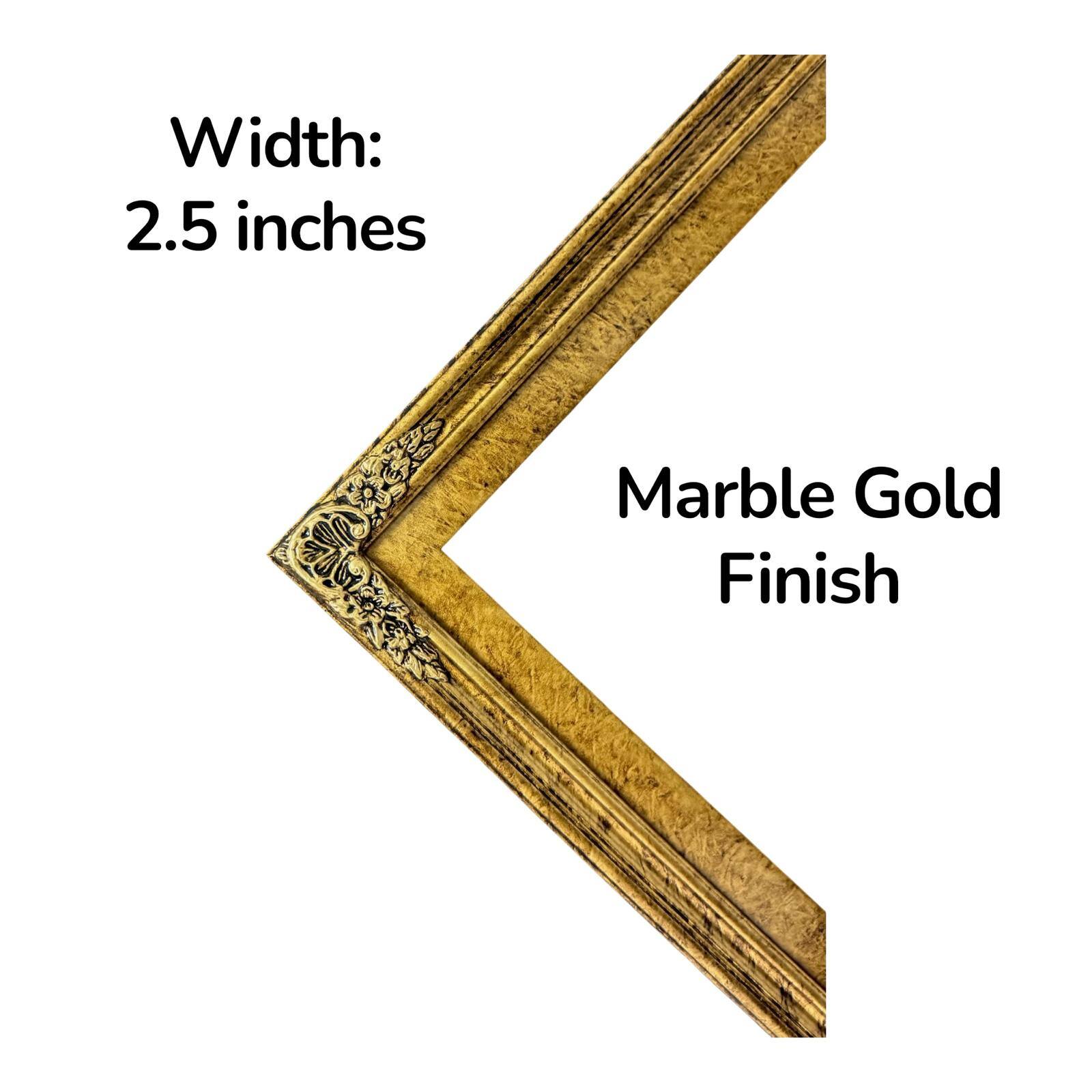 Width: 2.5 inches  
Marble Gold Finish