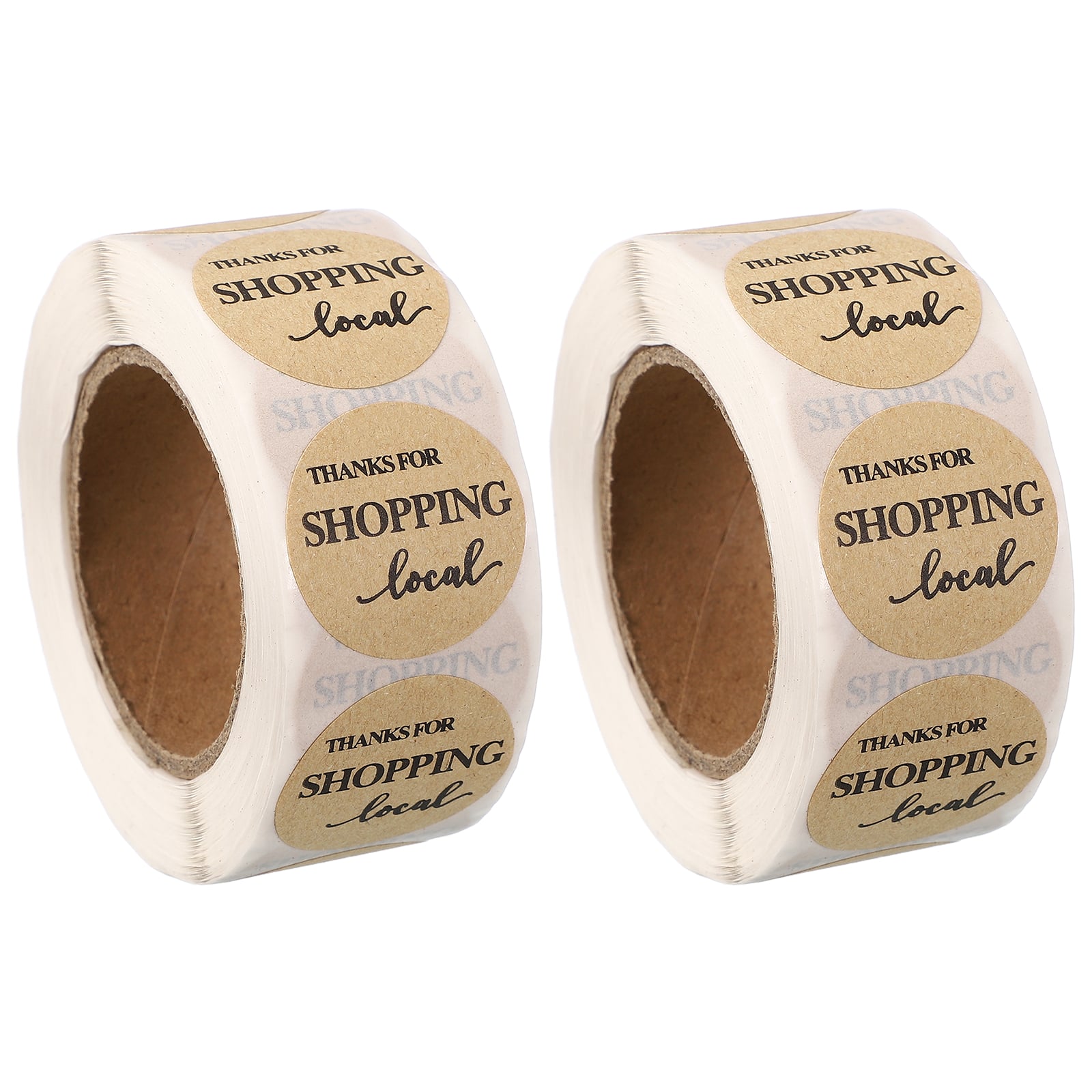 Unique Bargains - 1000pcs Thanks For Shopping Stickers, 1 Inch Kraft Paper Thank You Labels Customer Appreciation Adhesive Roll - Brown