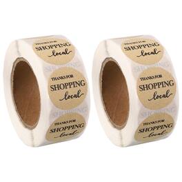 Unique Bargains - 1000pcs Thanks For Shopping Stickers, 1 Inch Kraft Paper Thank You Labels Customer Appreciation Adhesive Roll - Brown