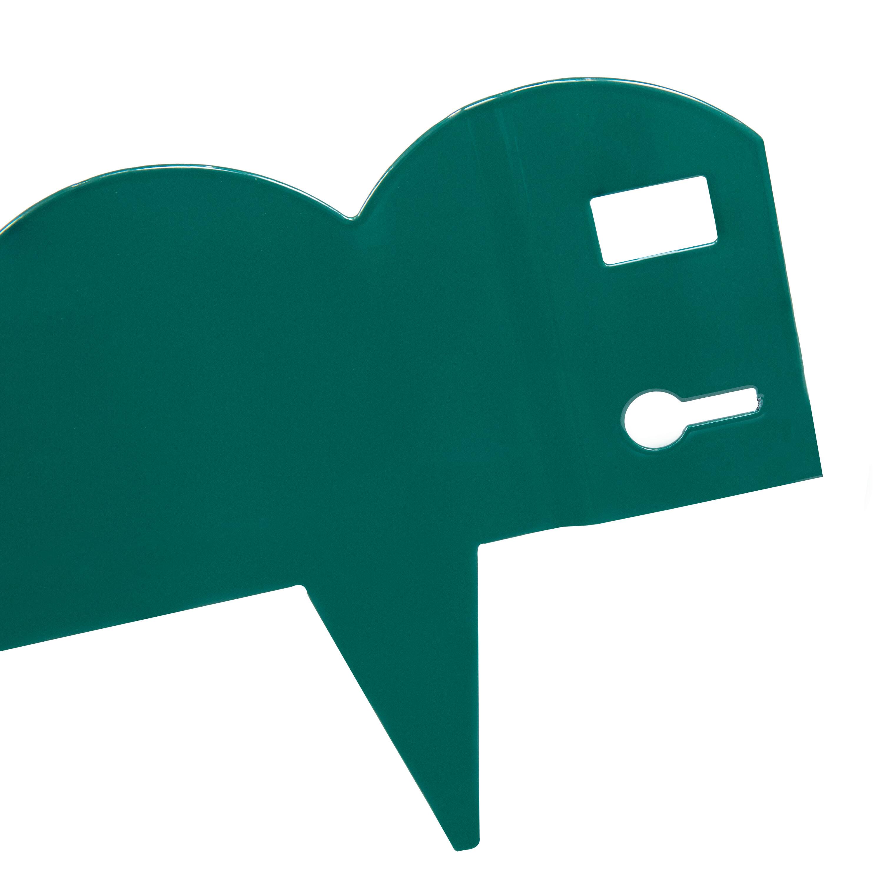 Alt View 8. Sunnydaze - 5-Piece Steel Scalloped Garden Edging Border - 41.75" - Green.