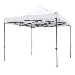 Boyel Living - White 128.4-in W x 120-in D x 120-in H Pop up Canopy Tent with Carrying Bag