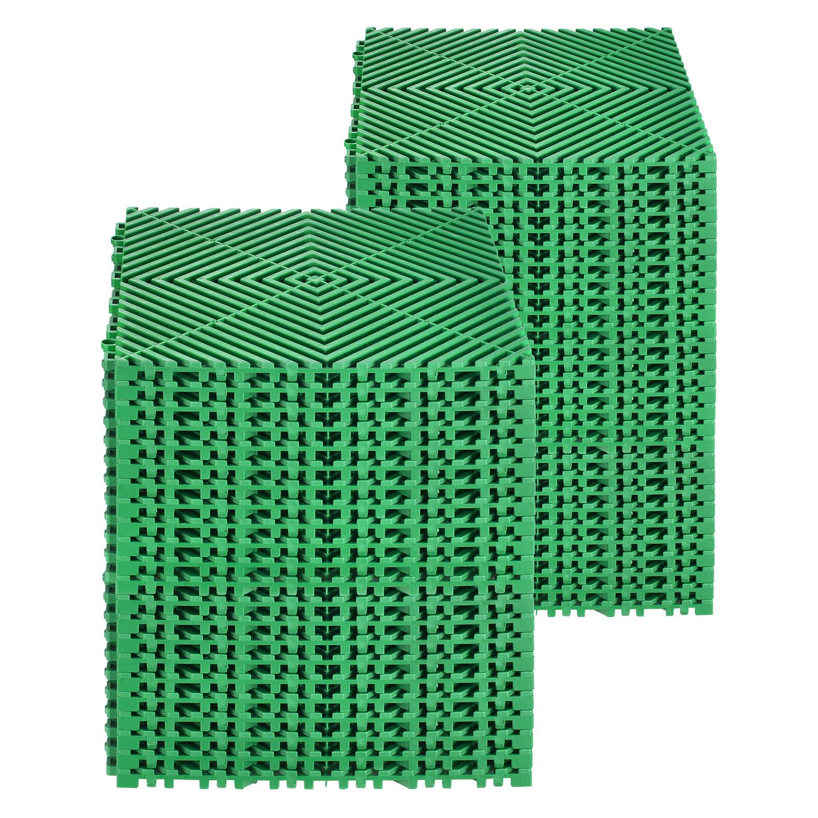 Alt View 5. VEVOR - Interlocking Drainage Mat, 50 Pcs Modular Interlocking Cushion, 12” x 12” Splicing Drainage Mats - Green.