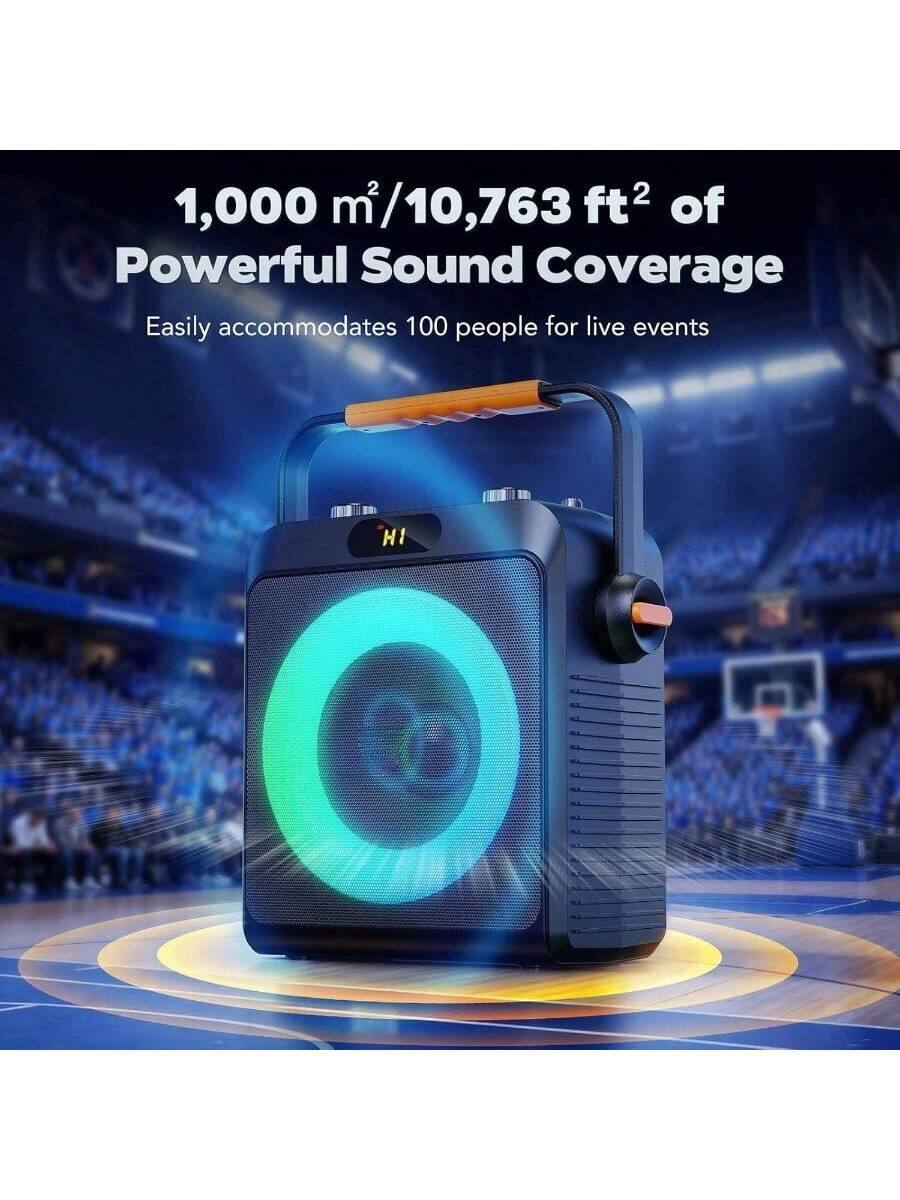 1,000 m²/10,763 ft² of Powerful Sound Coverage  
Easily accommodates 100 people for live events