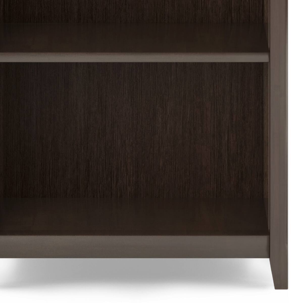 Alt View 2. Simpli Home - Acadian SOLID WOOD 72 inch x 26 inch Transitional 5 Shelf Bookcase in Brunette Brown - Brunette Brown.