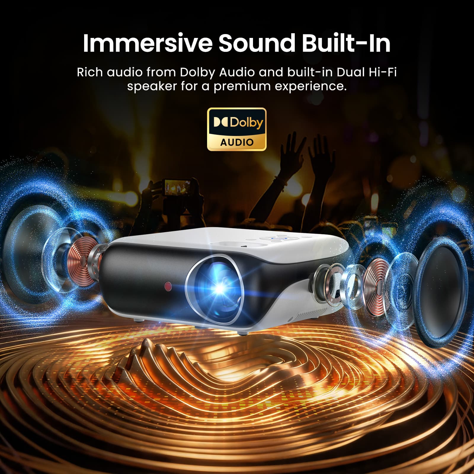 Happrun Official Licensed Google TV Smart Projector 4K Wi Fi