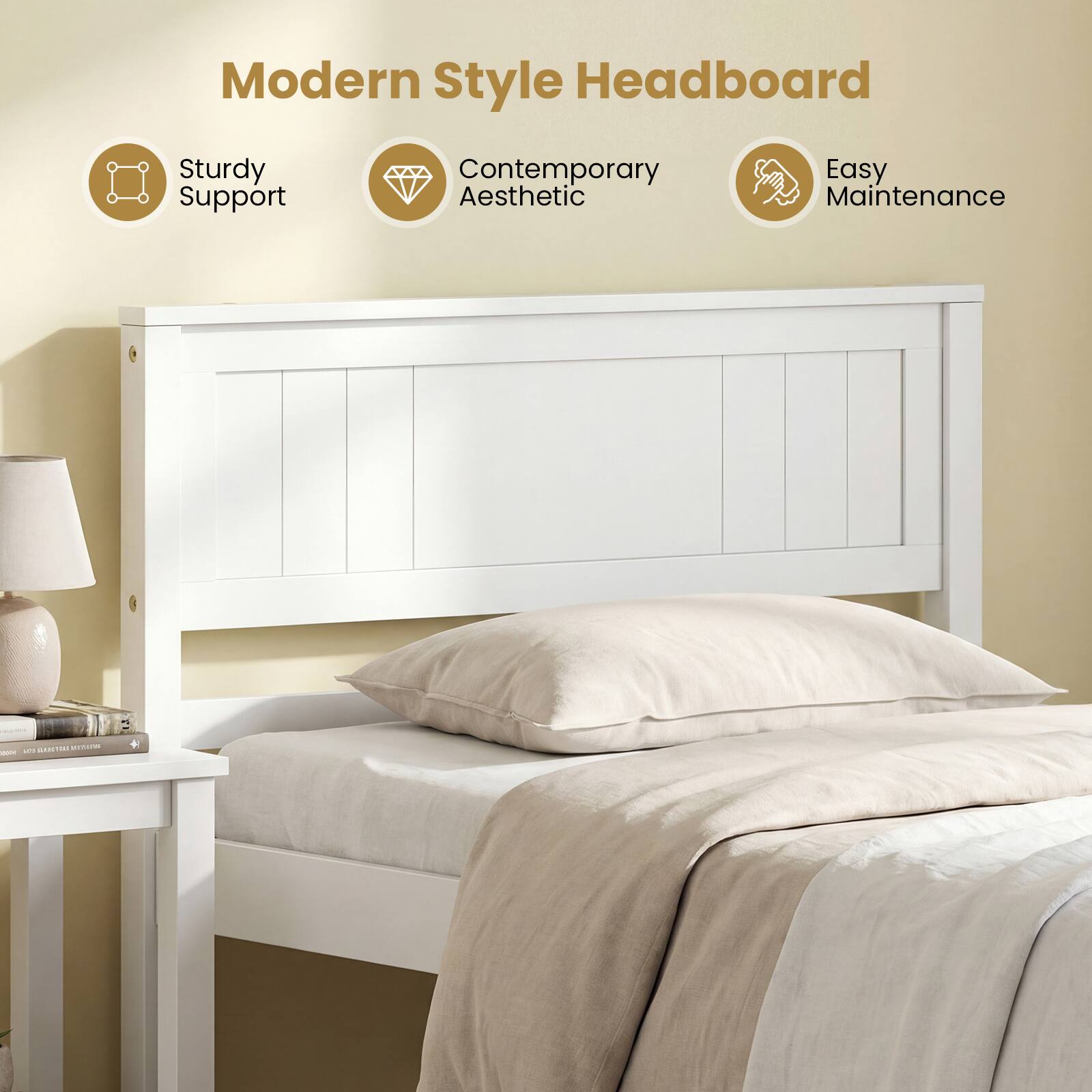 Modern Style Headboard

- Sturdy Support
- Contemporary Aesthetic
- Easy Maintenance