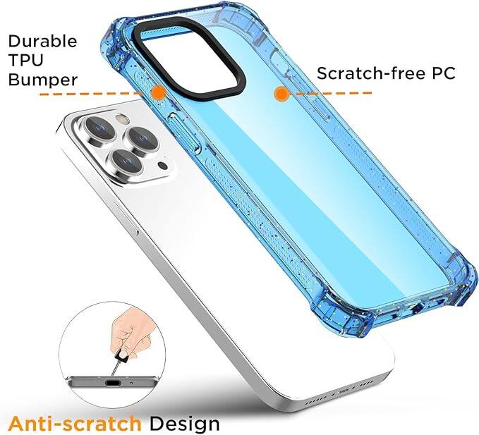 Durable TPU Bumper, Scratch-free PC, Anti-scratch Design