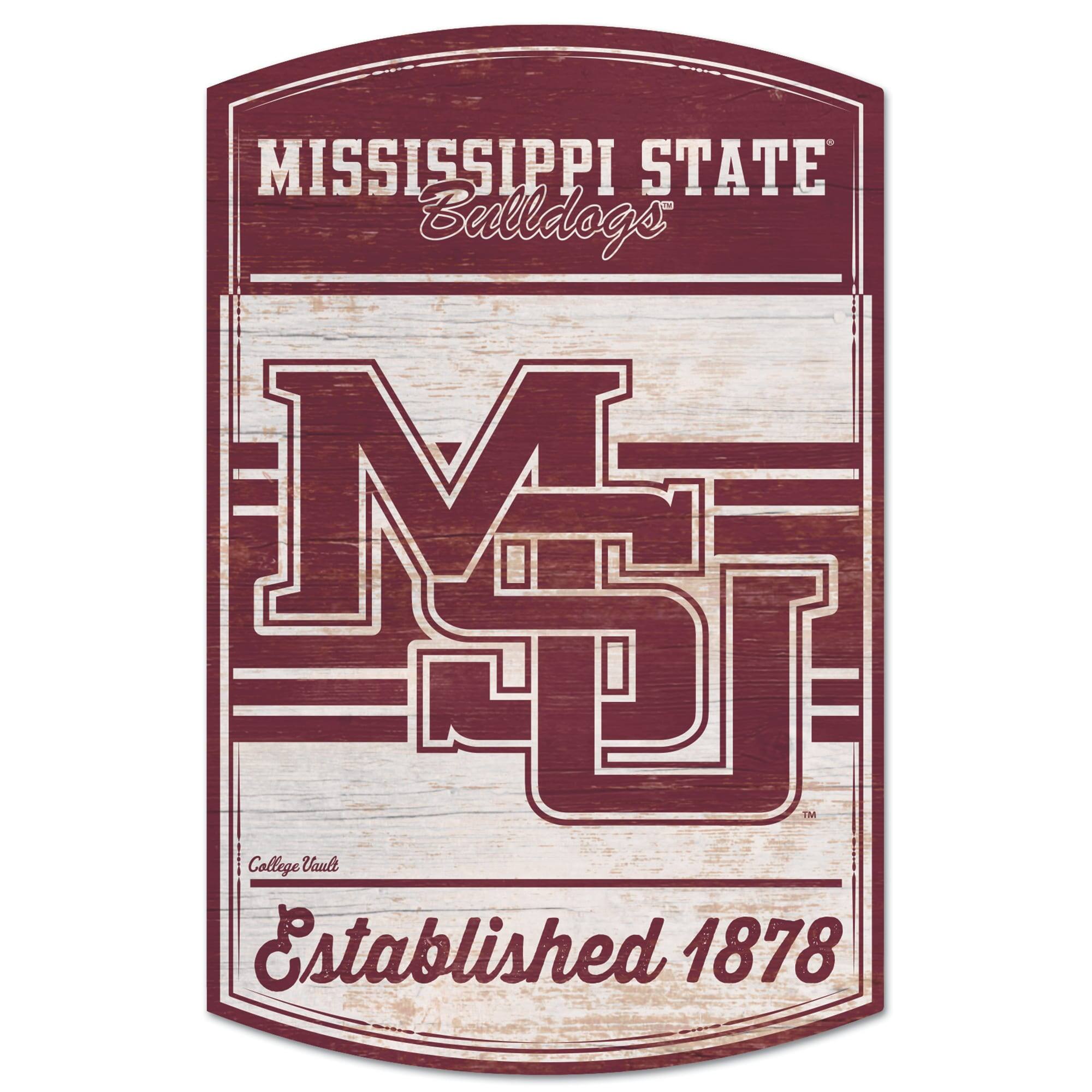 Mississippi State Bulldogs College Vault 11" x 17" Wood Sign