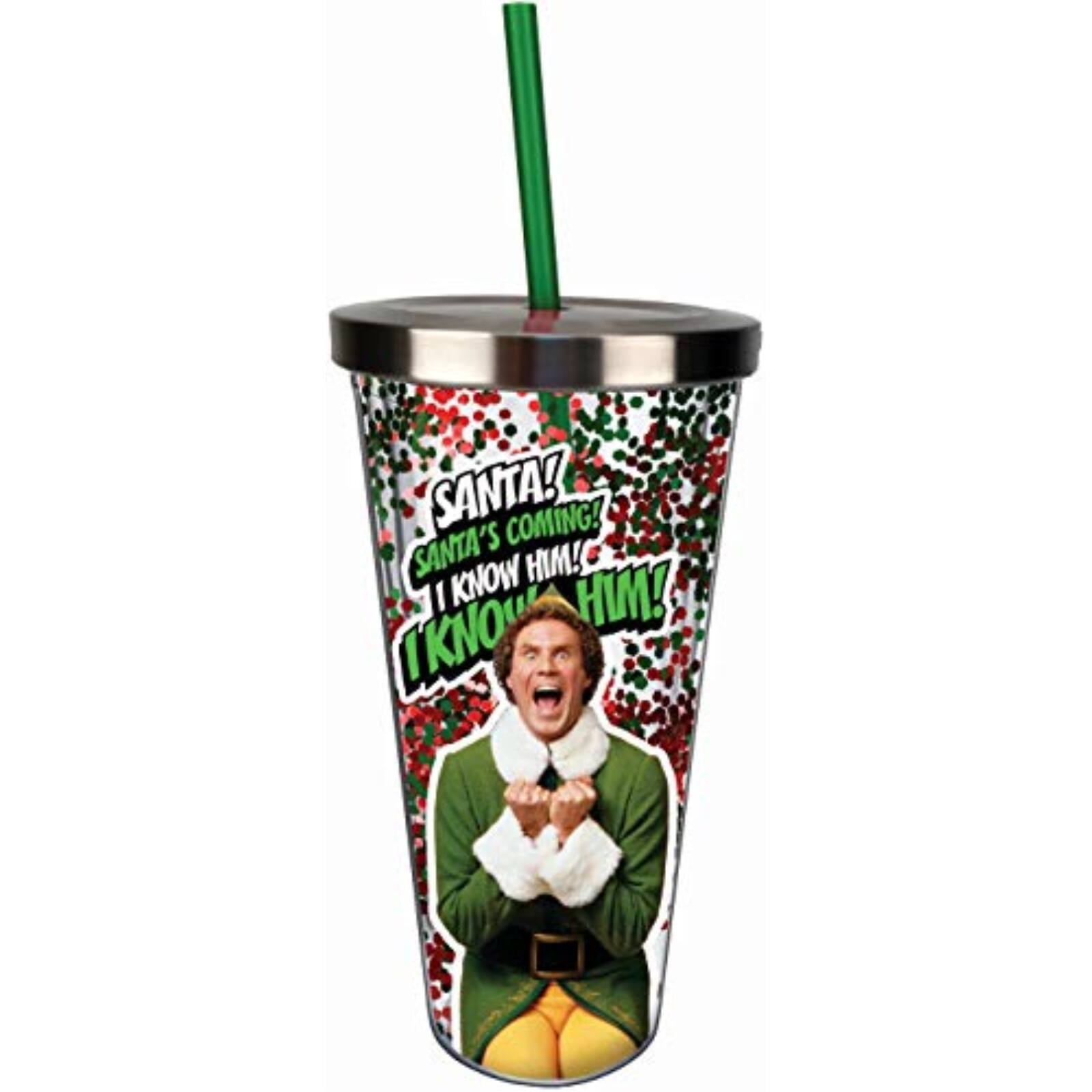Spoontiques - Elf Santa I Know Him Double Walled Insulated Acrylic Tumbler Glitter Cup with Straw 20 ounce - Multicolor price history on PriceWatchPro