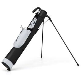 Gymax - Lightweight Golf Stand Bag Par 3 & Executive Courses Carry Bag Shoulder Strap - Gray