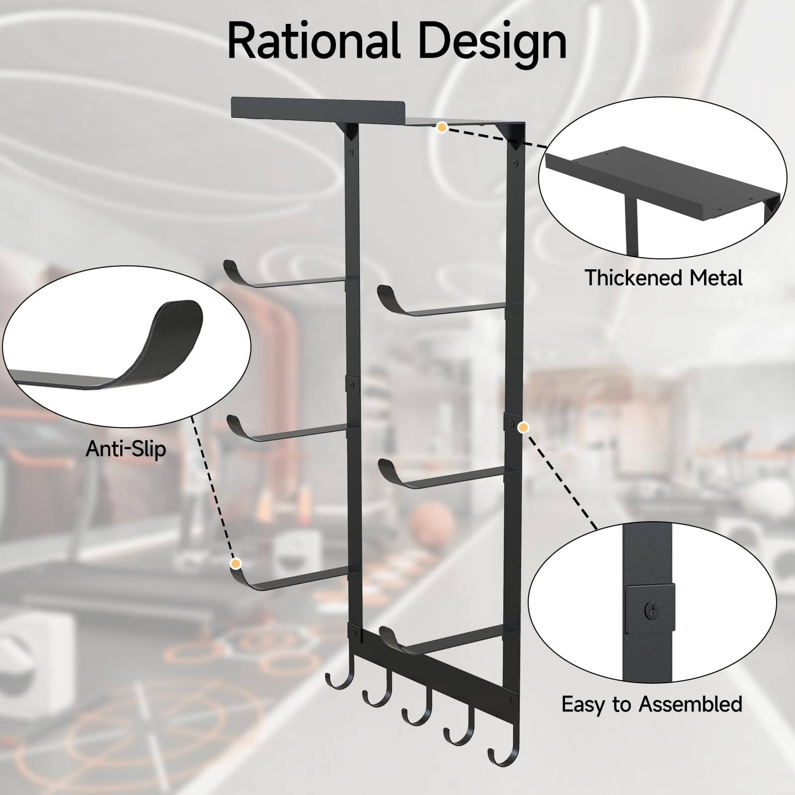 Rational Design

- Thickened Metal
- Anti-Slip
- Easy to Assembled