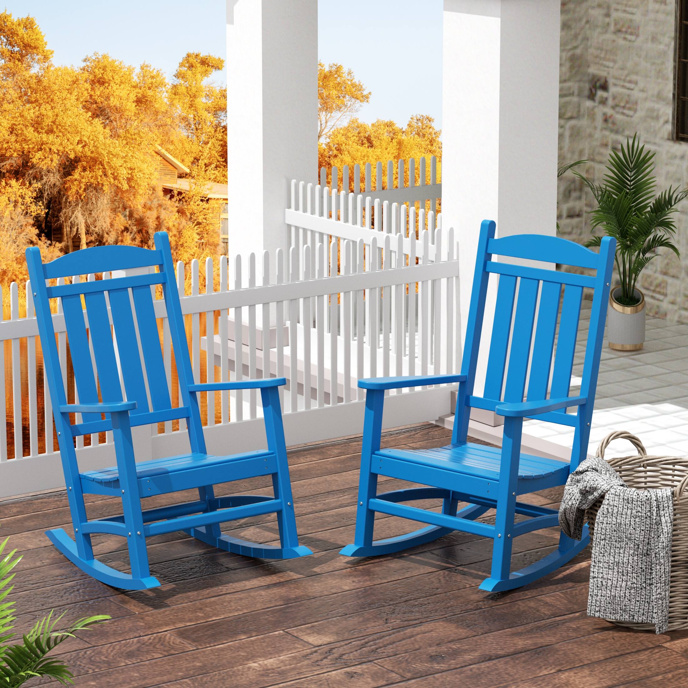 Angle. WestinTrends - WestinTrends Malibu 2-Piece set Outdoor / Patio rocking chairs ( 2 seater ) - Pacific Blue.