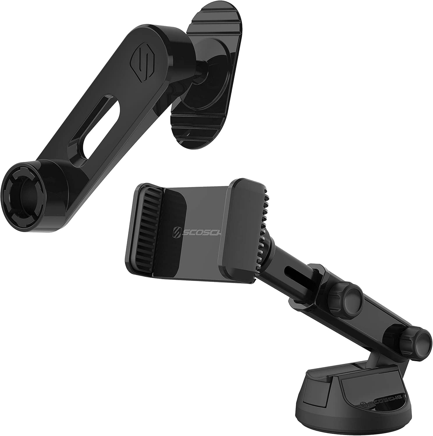 Scosche - UH4ODEX2-SP QuickGrip Extendo Swing-Arm Telescoping Phone Adhesive or Suction Cup Mount with Adjustable Arms - Black