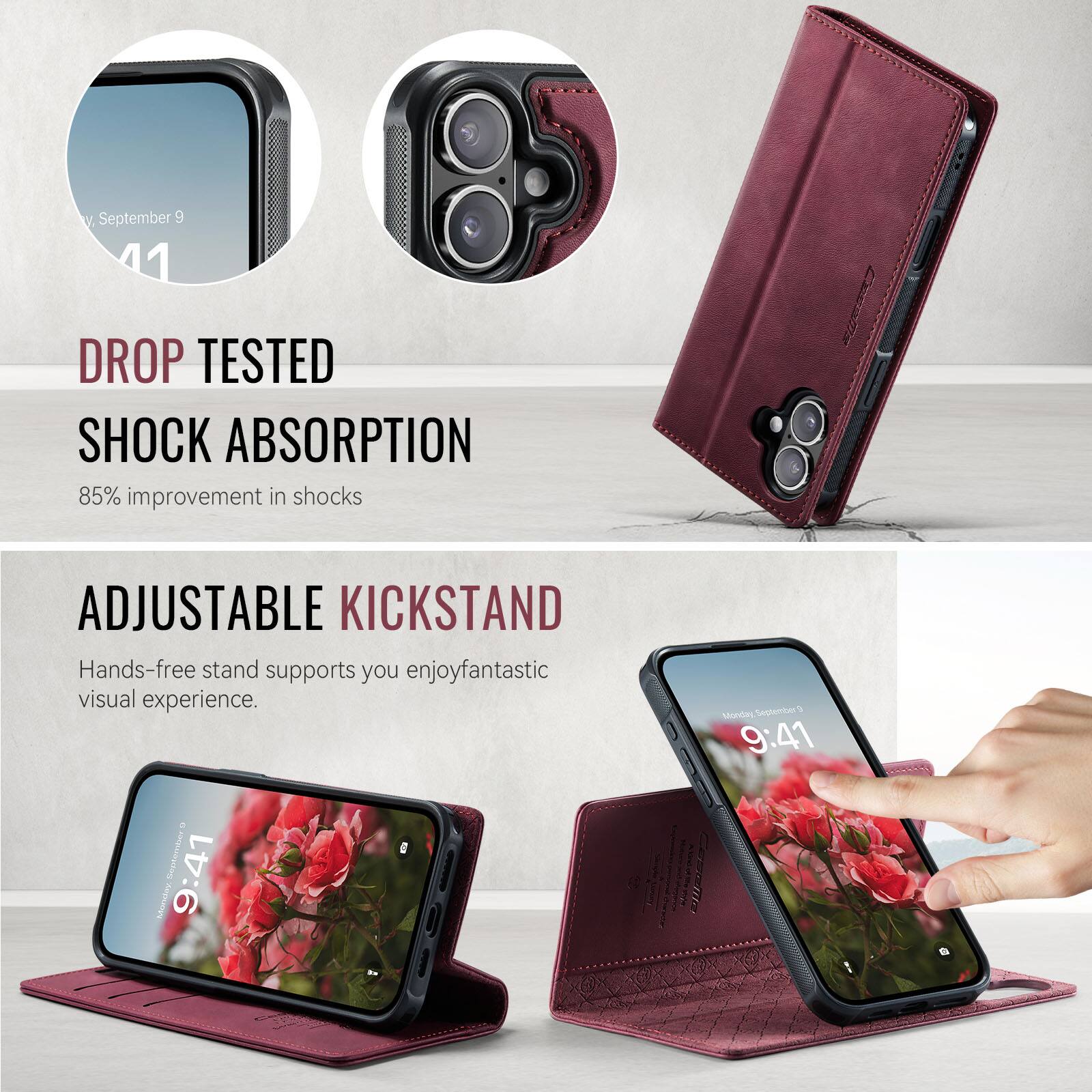 - September 9 41
- DROP TESTED SHOCK ABSORPTION
- 85% improvement in shocks
- ADJUSTABLE KICKSTAND
- Hands-free stand supports you enjoy fantastic visual experience.