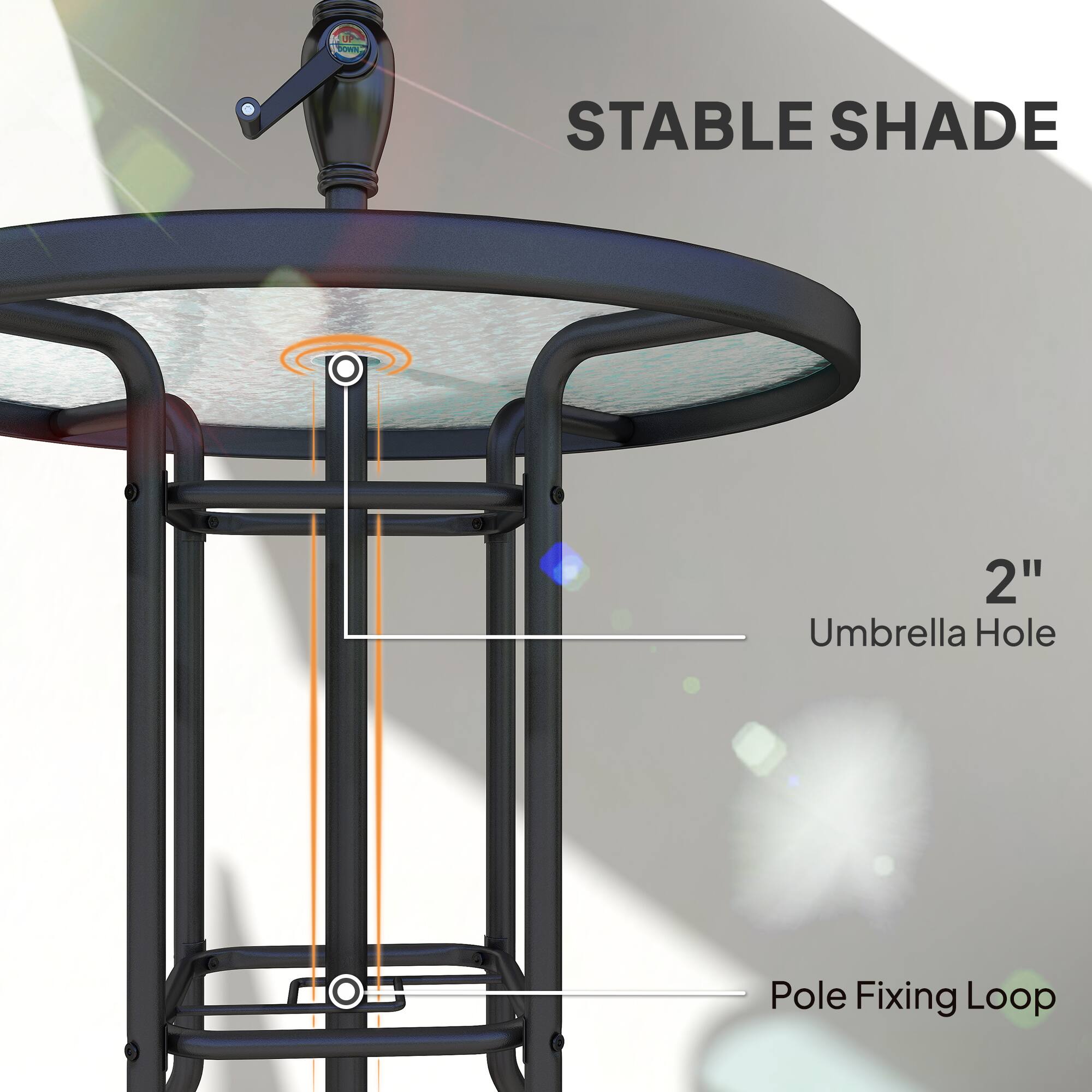 STABLE SHADE  
2" Umbrella Hole  
Pole Fixing Loop