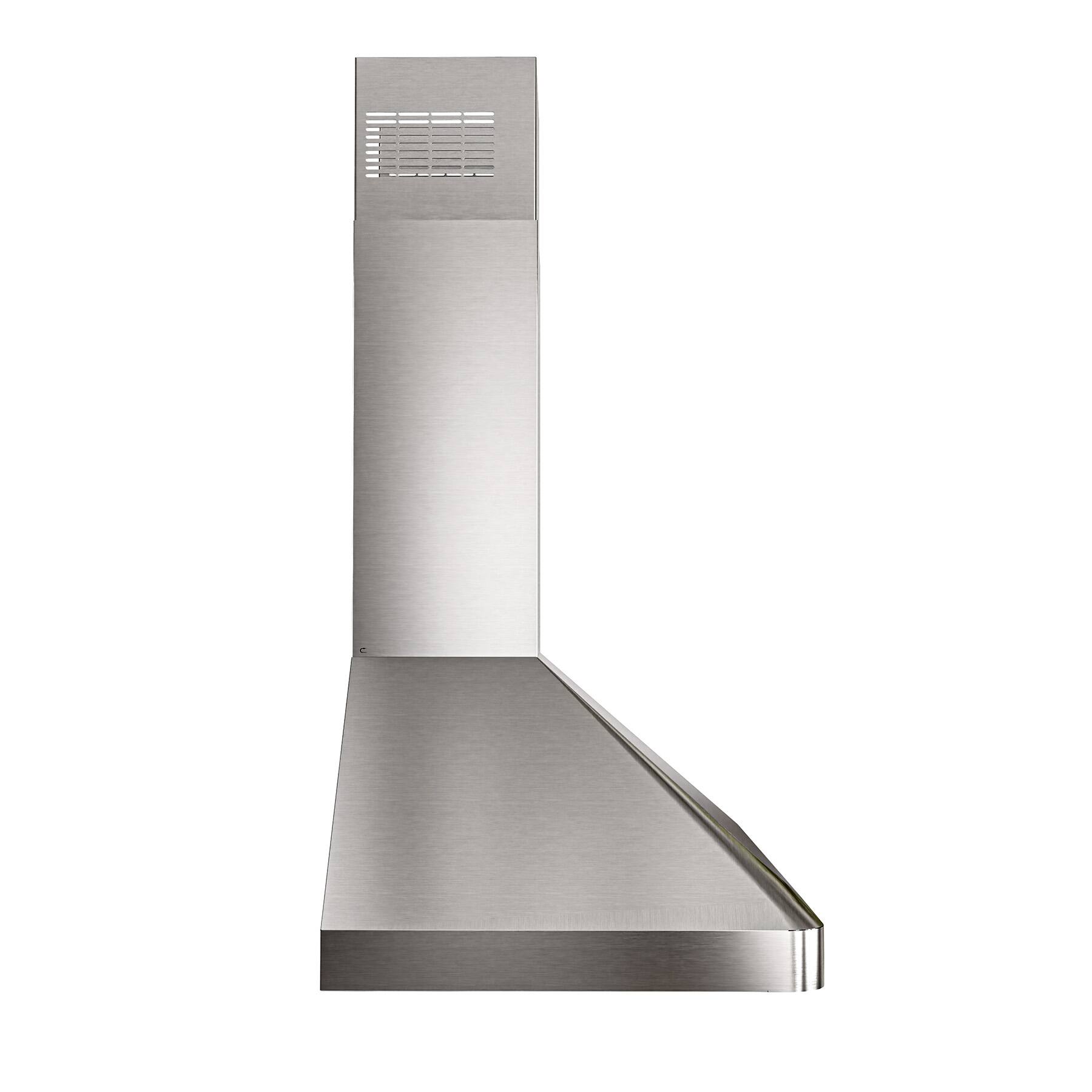 Left. Onefly - 36 Inches - Convertible - Wall Mount Range Hood - Stainless Steel.