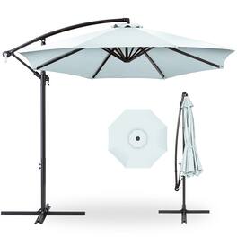 Best Choice Products - 10ft Offset Hanging Outdoor Market Patio Umbrella w/ Easy Tilt Adjustment - Baby Blue