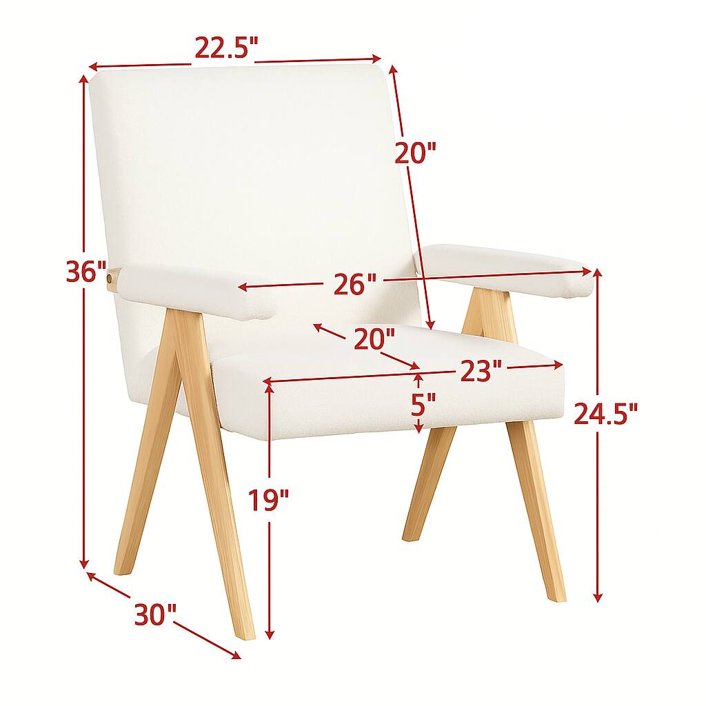 - Height: 30"
- Width: 36"
- Depth: 24.5"
- Seat Height: 19"
- Back Height: 22.5"
- Seat Depth: 20"
- Armrest Height: 20"
- Armrest Width: 26"
- Seat Width: 23"
- Back Width: 20"
- Seat Depth from Back: 5"