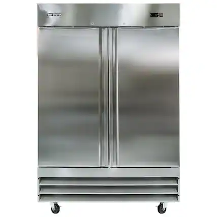 Front. Magic Chef - 48 cu. ft. 2-Door Commercial Upright Reach-In Freezer in Stainless Steel - Stainless Steel.